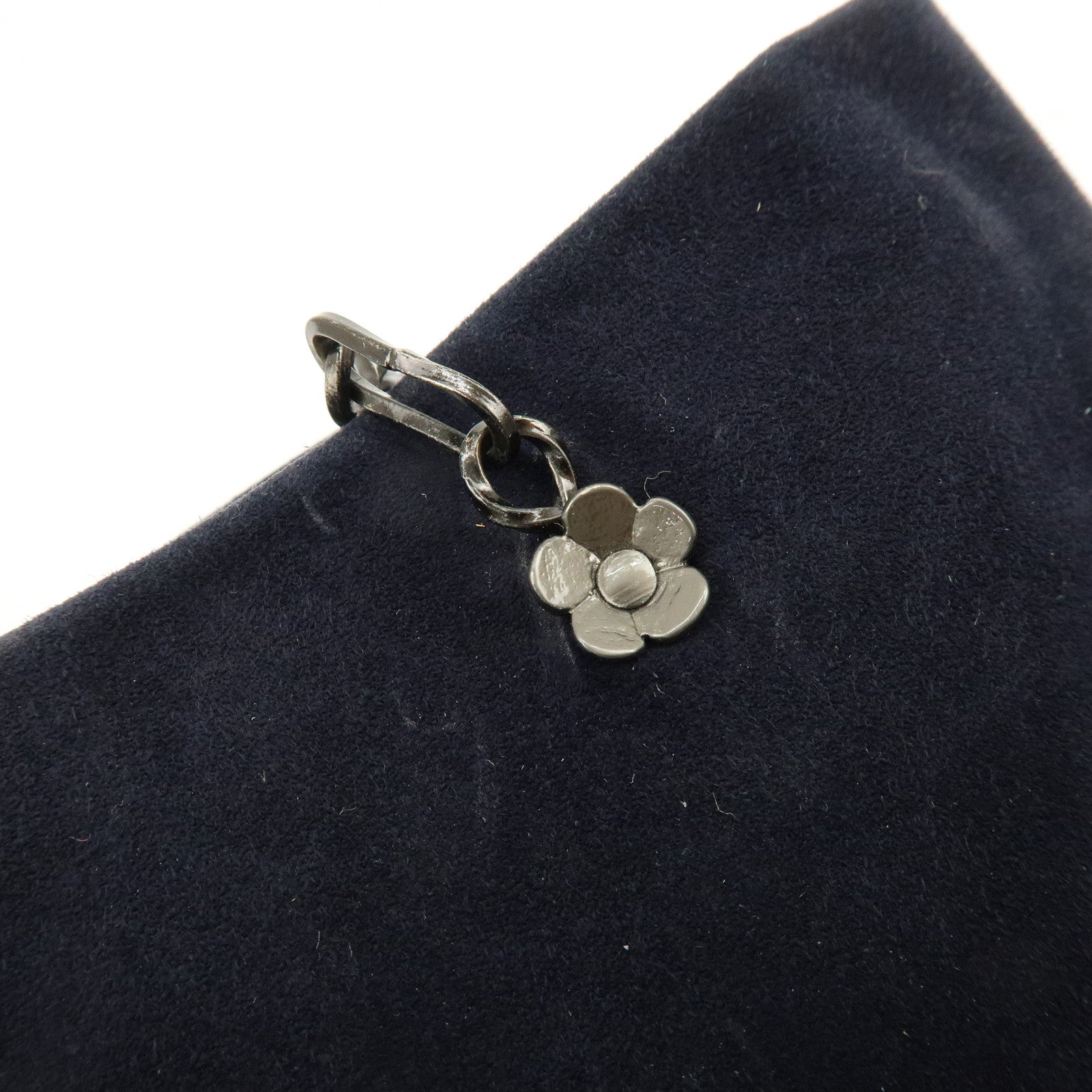 PRADA Logo Suede Chain Shoulder Bag Tote Bag Dark Navy