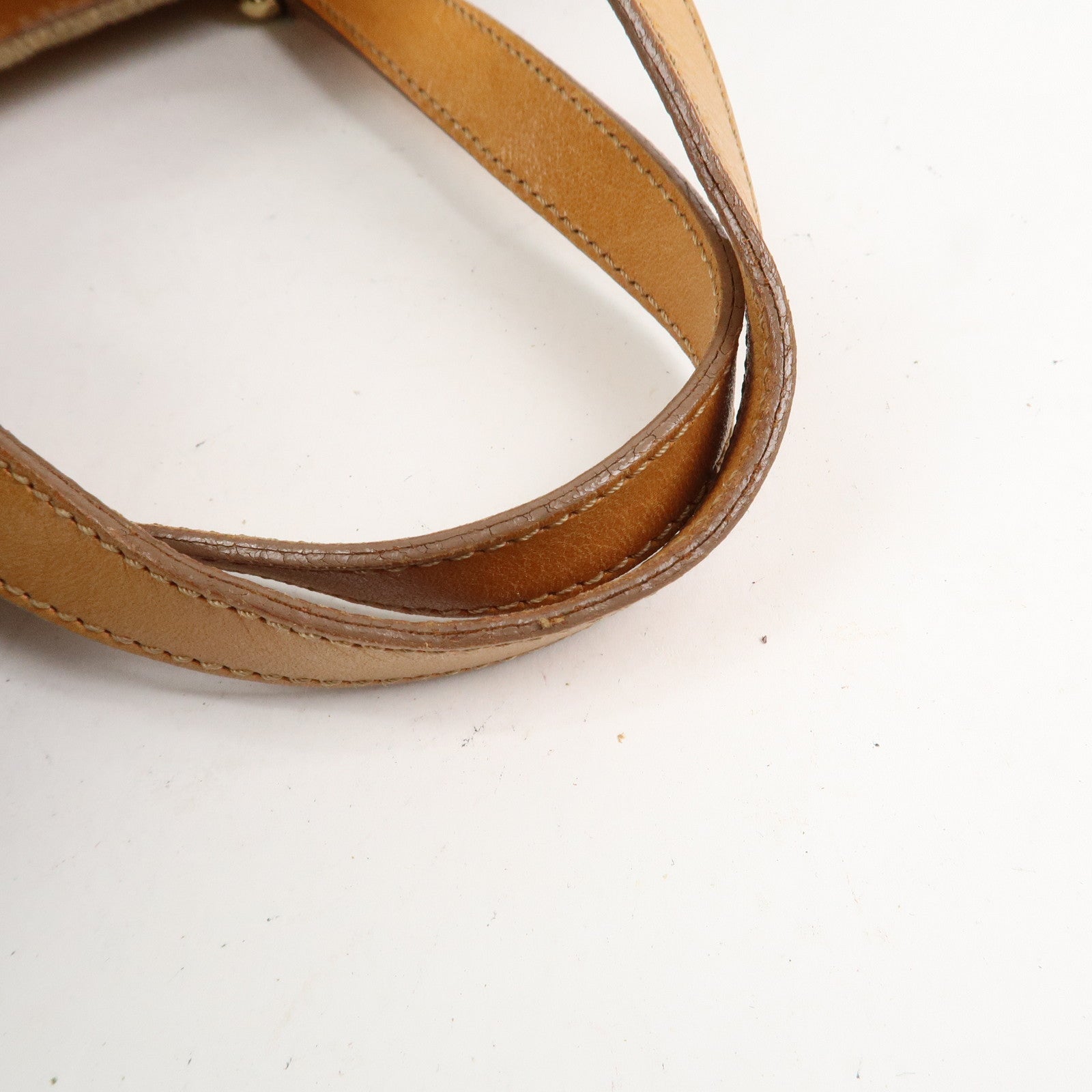 CELINE C Macadam Suede Leather Hand Bag Tote Bag Brown Gold HDW