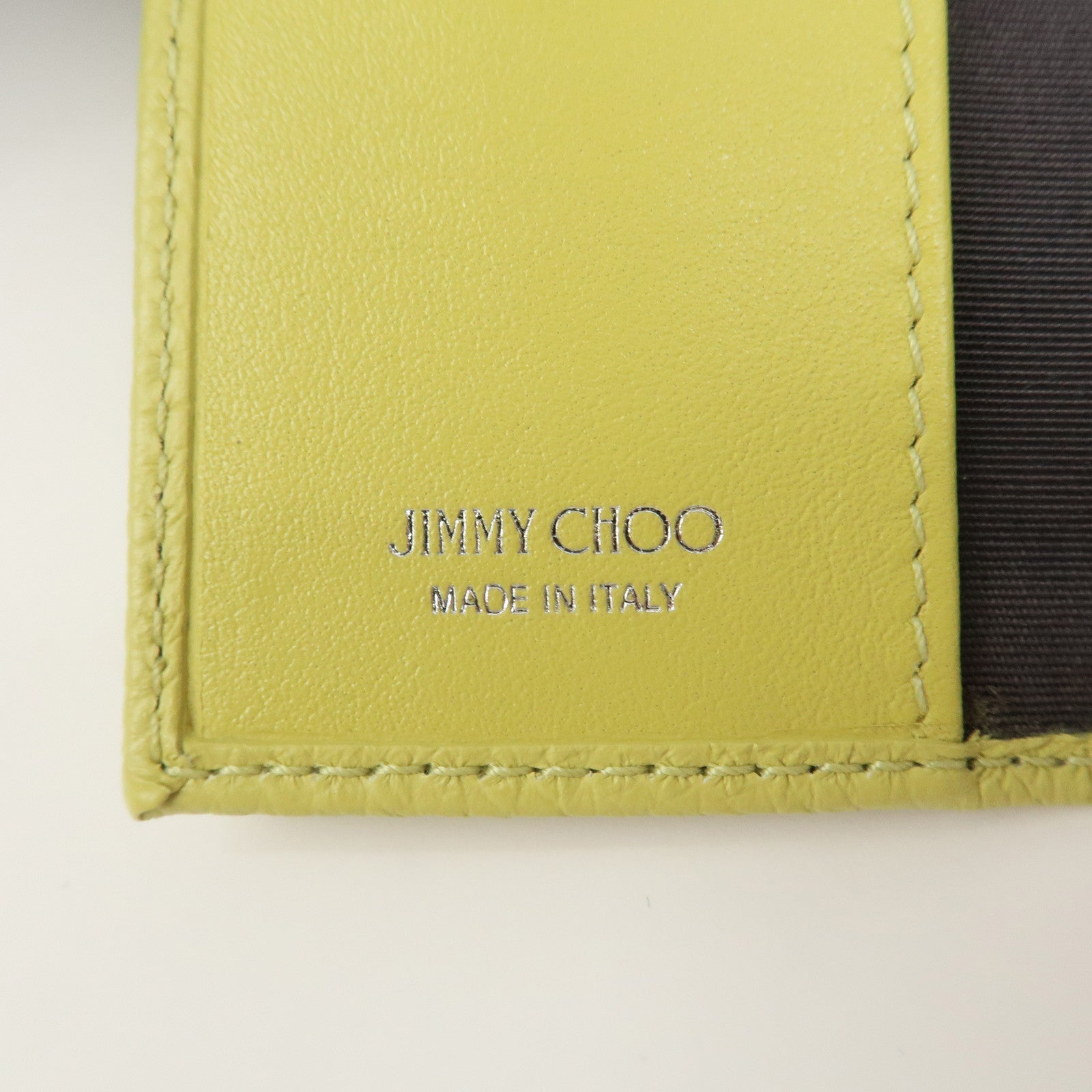 JIMMY CHOO Logo Leather 6 Rings Key Case Key Holder Yellow