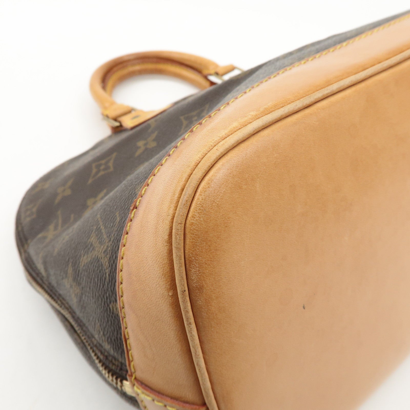 Louis Vuitton Monogram Canvas Alma Hand Bag Brown M51130 Used