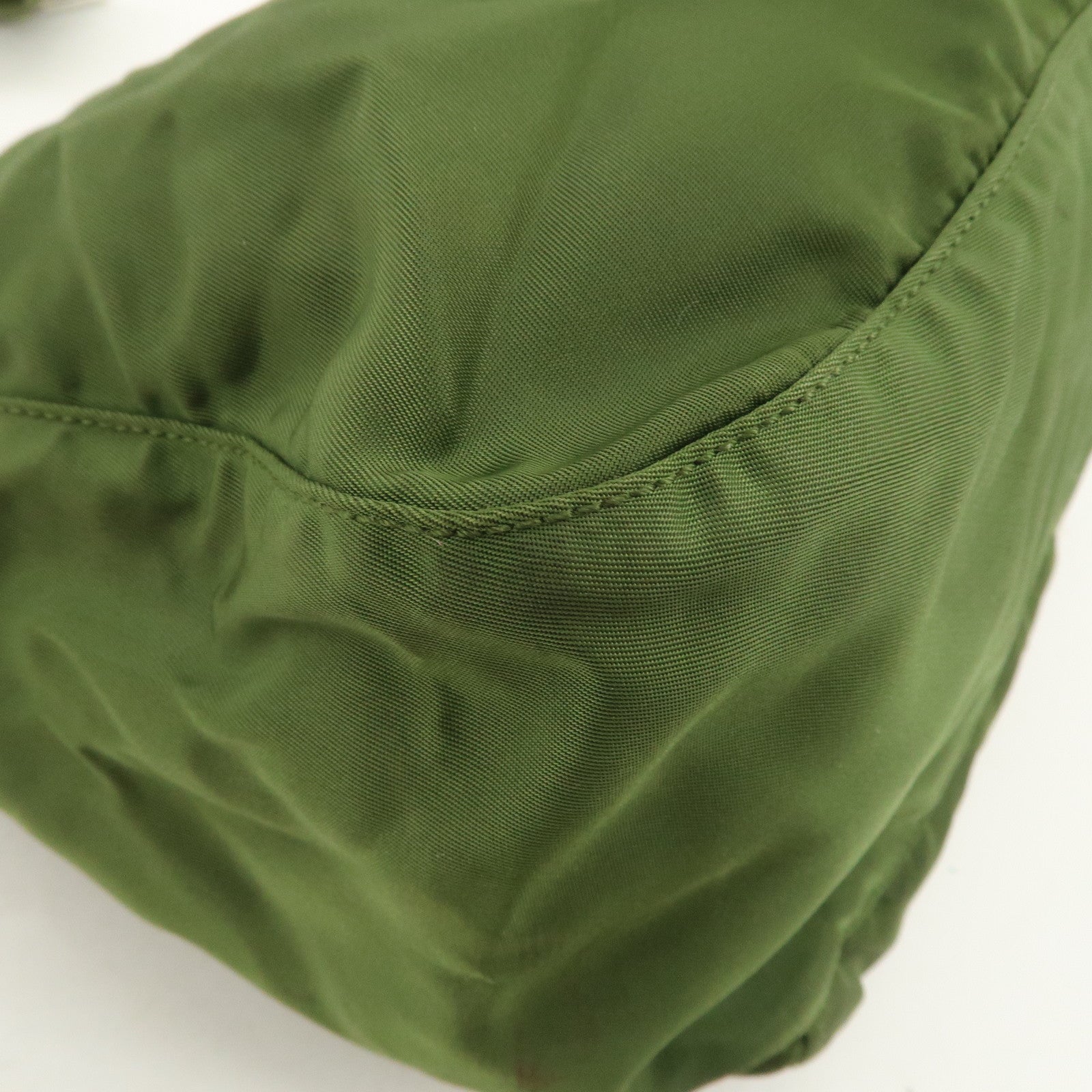 PRADA Triangle Logo Nylon Shoulder Bag Crossbody Bag Green Used