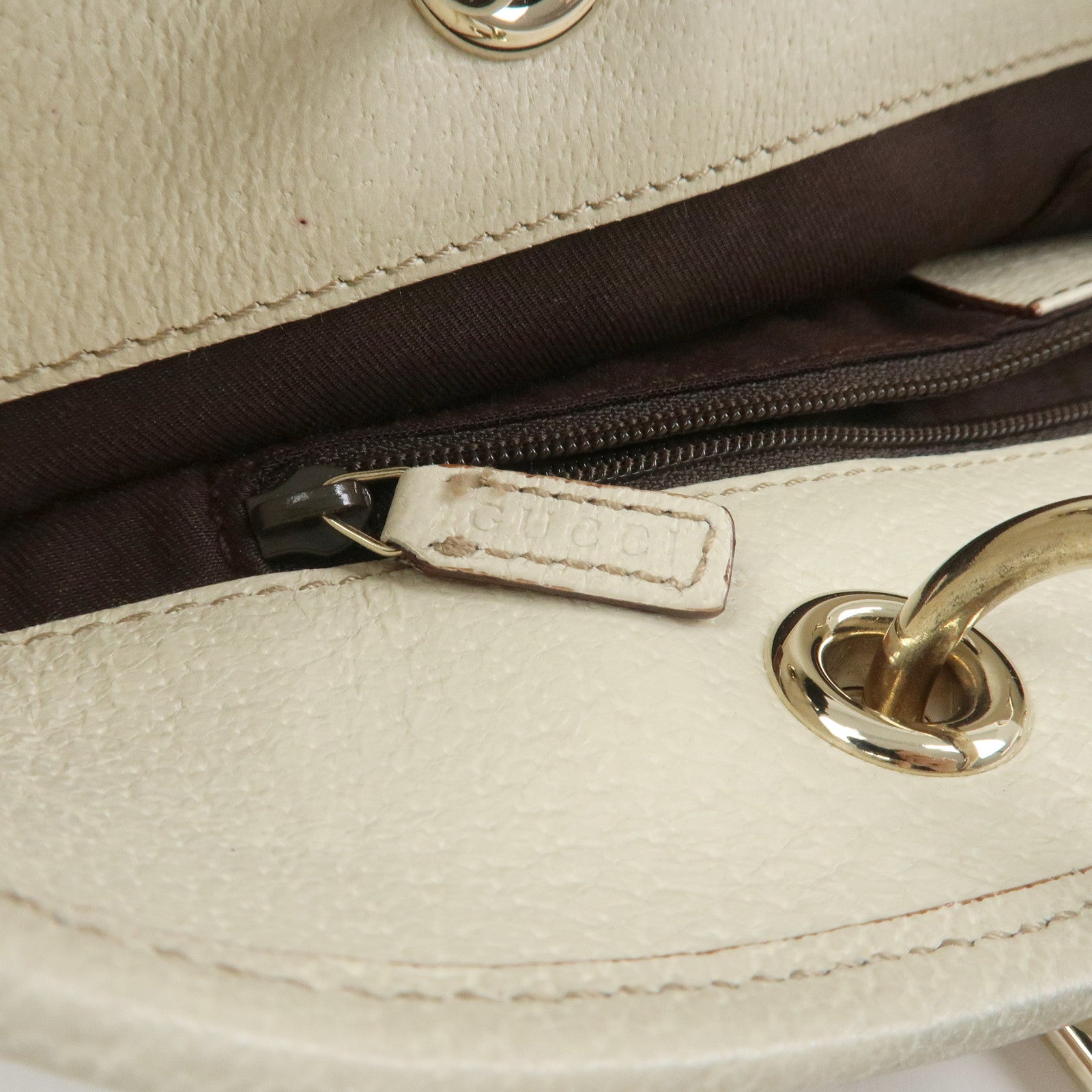 GUCCI GG Monogram Canvas Leather Tote Bag Hand Bag Brown 120840