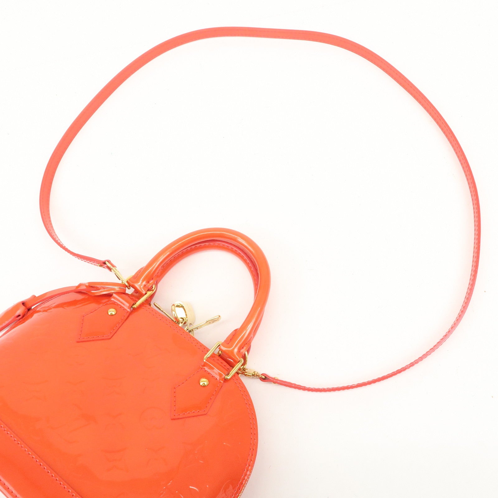 Louis Vuitton Monogram Vernis Alma BB 2Way Hand Bag Rouge M91698 Used