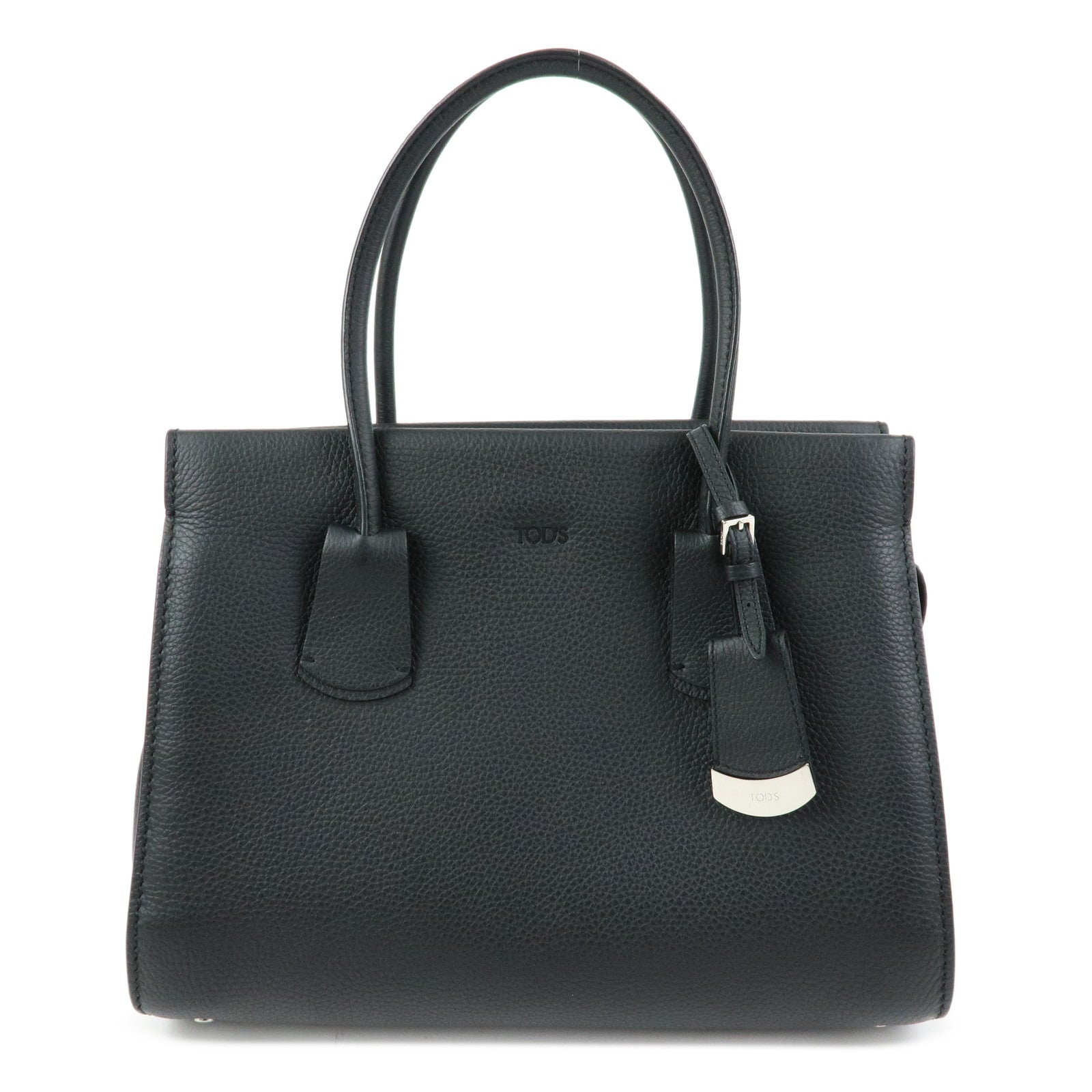 TOD’S Leather Tote Bag Hand Bag Black