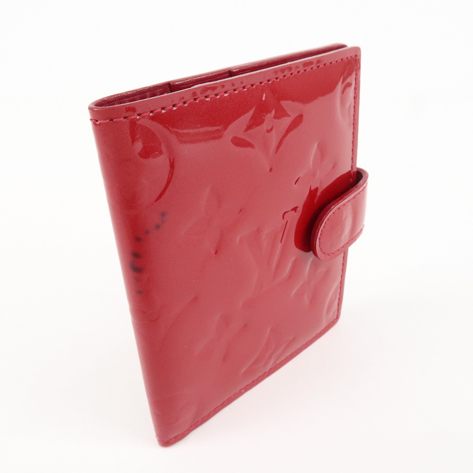 Louis Vuitton Monogram Vernis Agenda Mini Planner Cover Red R21021 Used