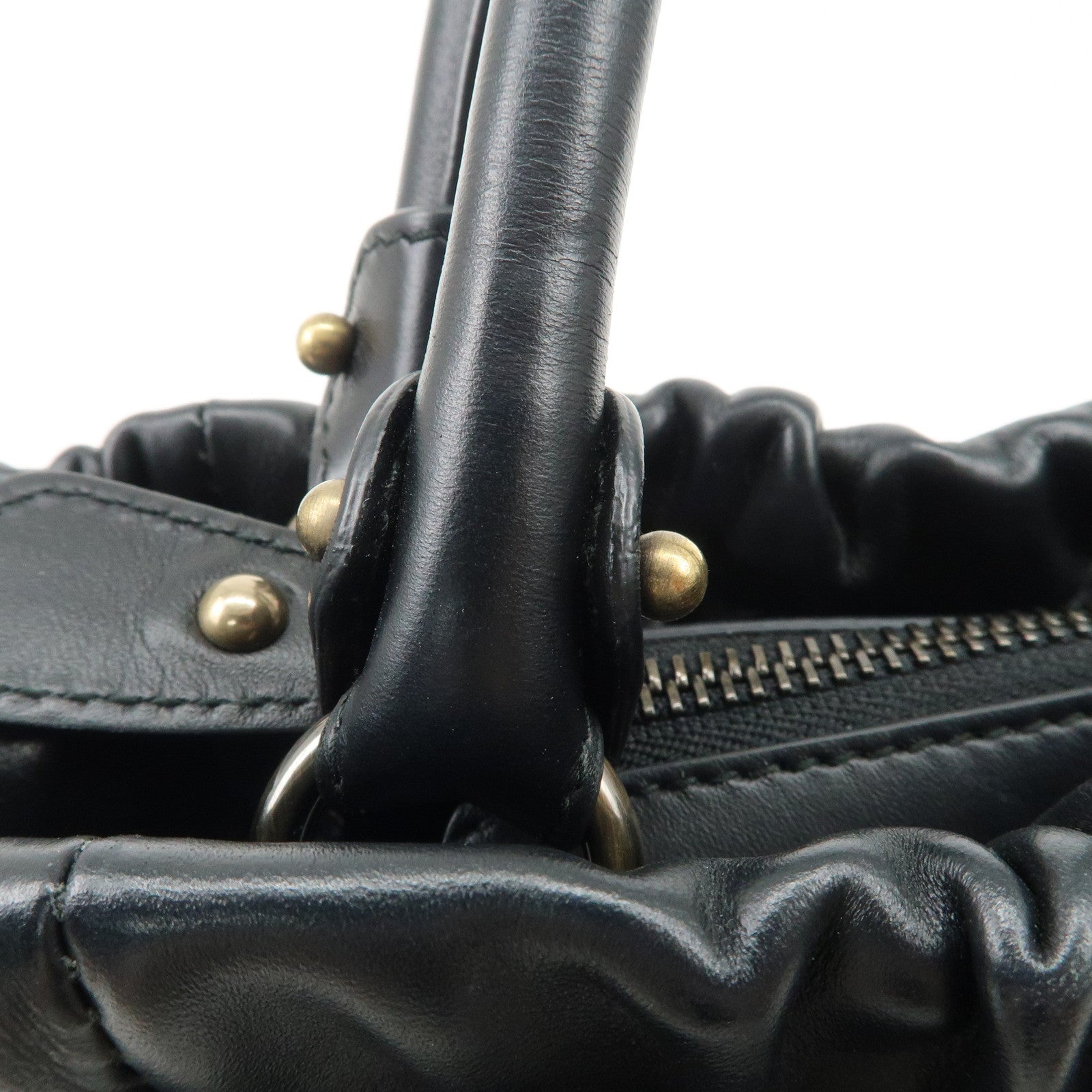 Ferragamo Vara Ribbon Leather 2Way Bag Hand Bag Shoulder Bag Black