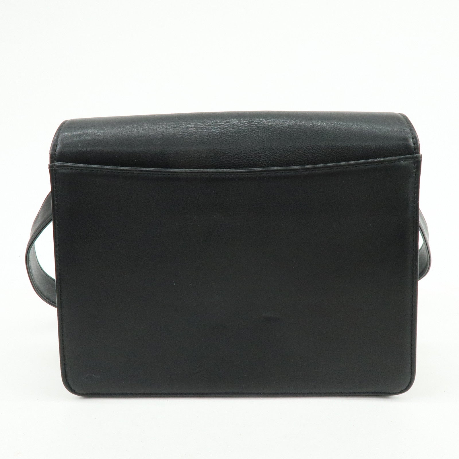 CHANEL Calf Leather Shoulder Bag Black