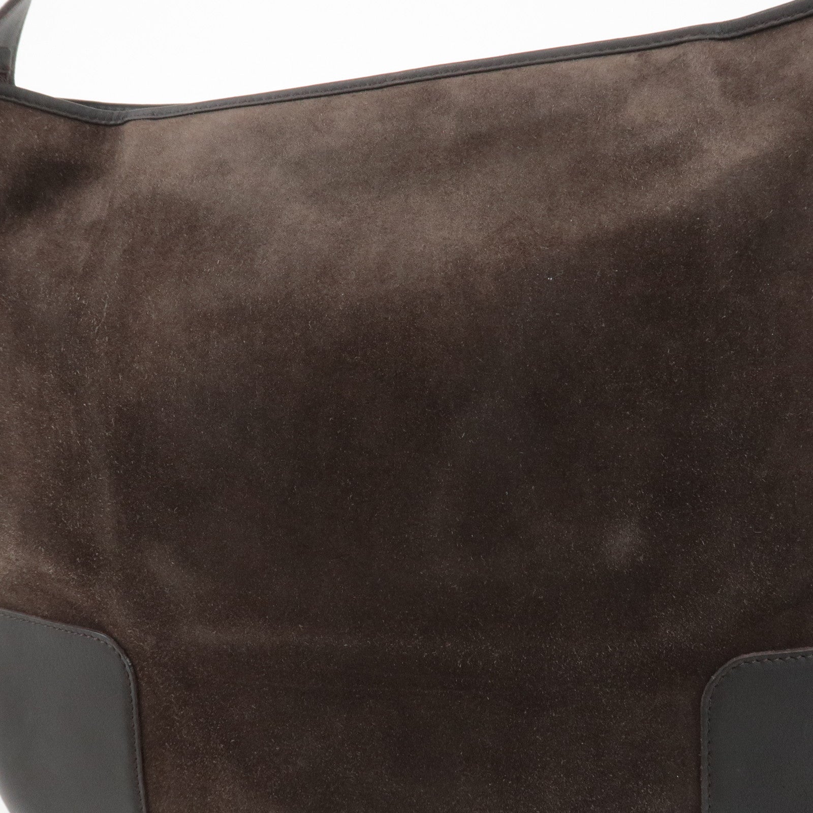 LOEWE Anagram Suede Leather Shoulder Bag Brown Used