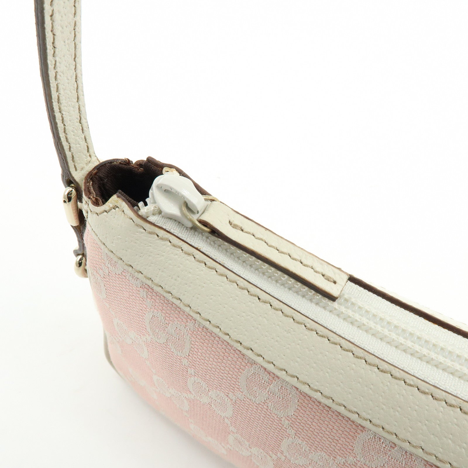 GUCCI GG Canvas Leather Hand Bag Pouch Shoulder Bag Pink 154432