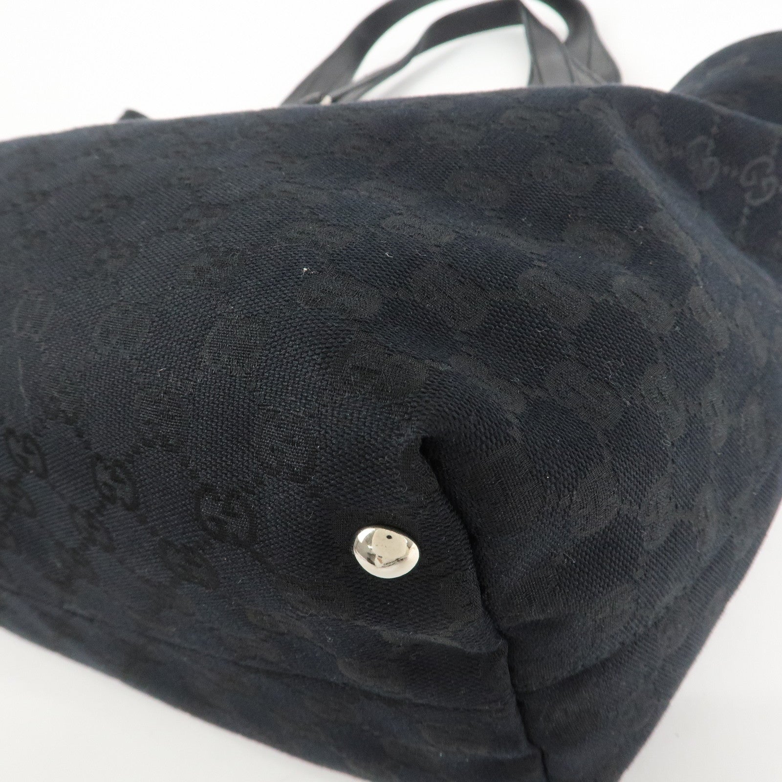 GUCCI Guccissima Leather Horsebit Tote Bag Black 229852 Used