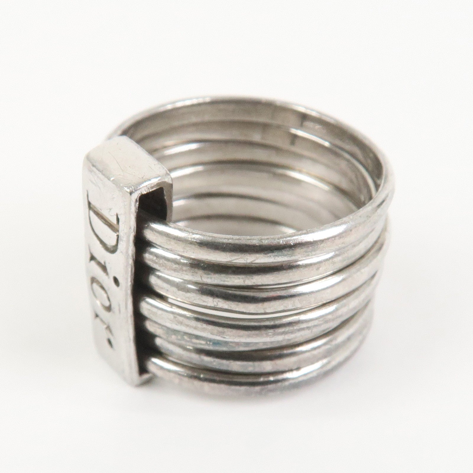 Christian Dior Logo Multi Band Ring SV925 Silver US6.5 EU53.5