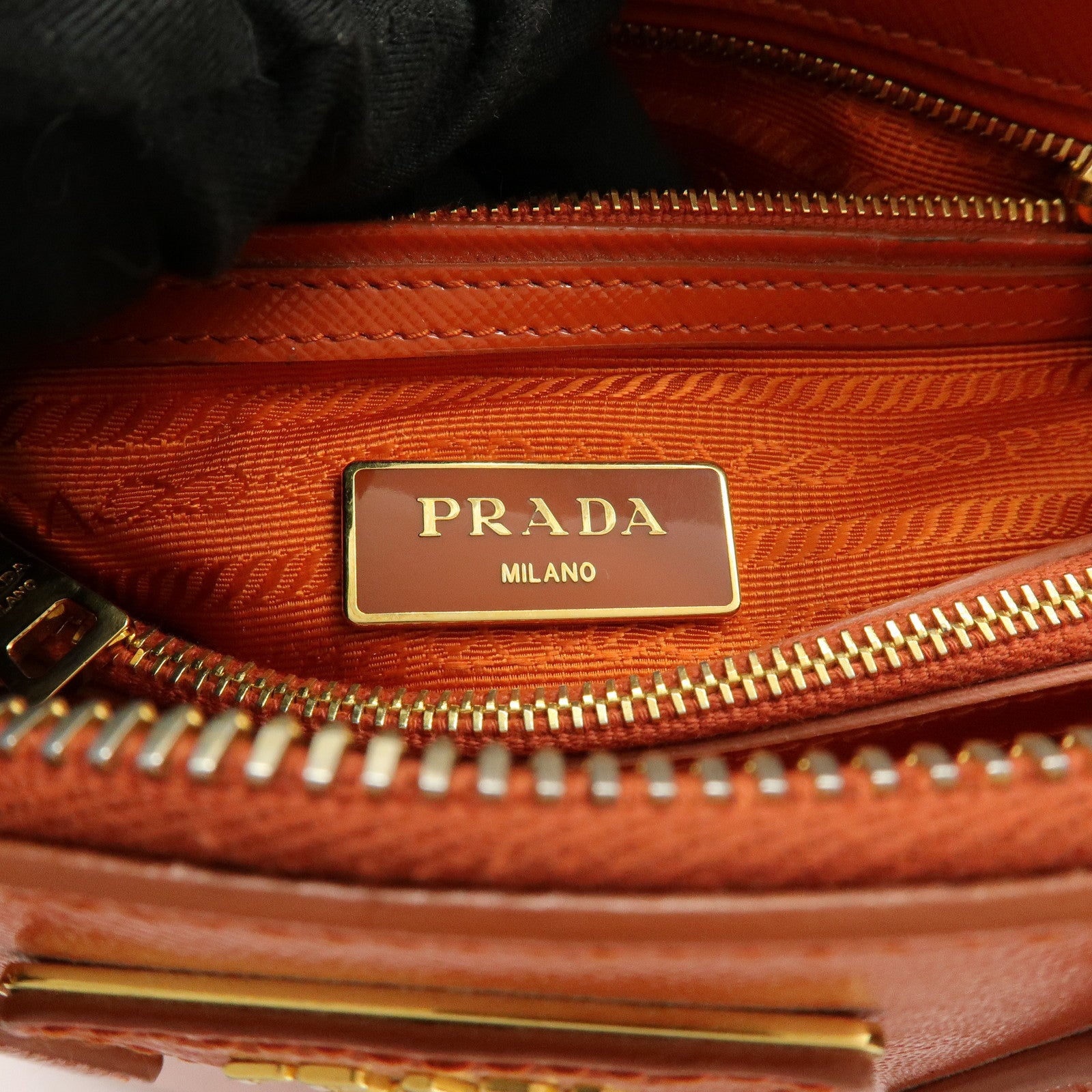 PRADA Triangle Logo Patent Leather 2Way Hand Shoulder Bag BL0838