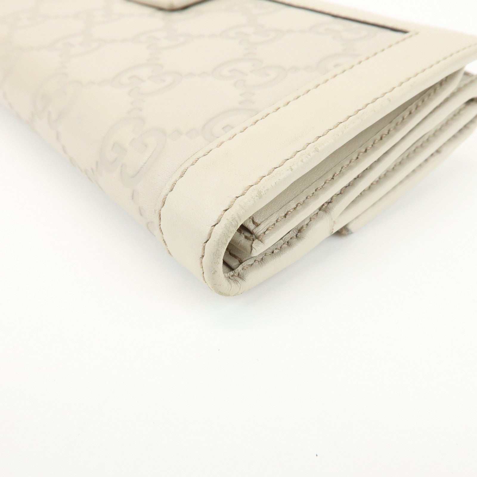 GUCCI Guccissima Leather Long Wallet Ivory Gold 146199