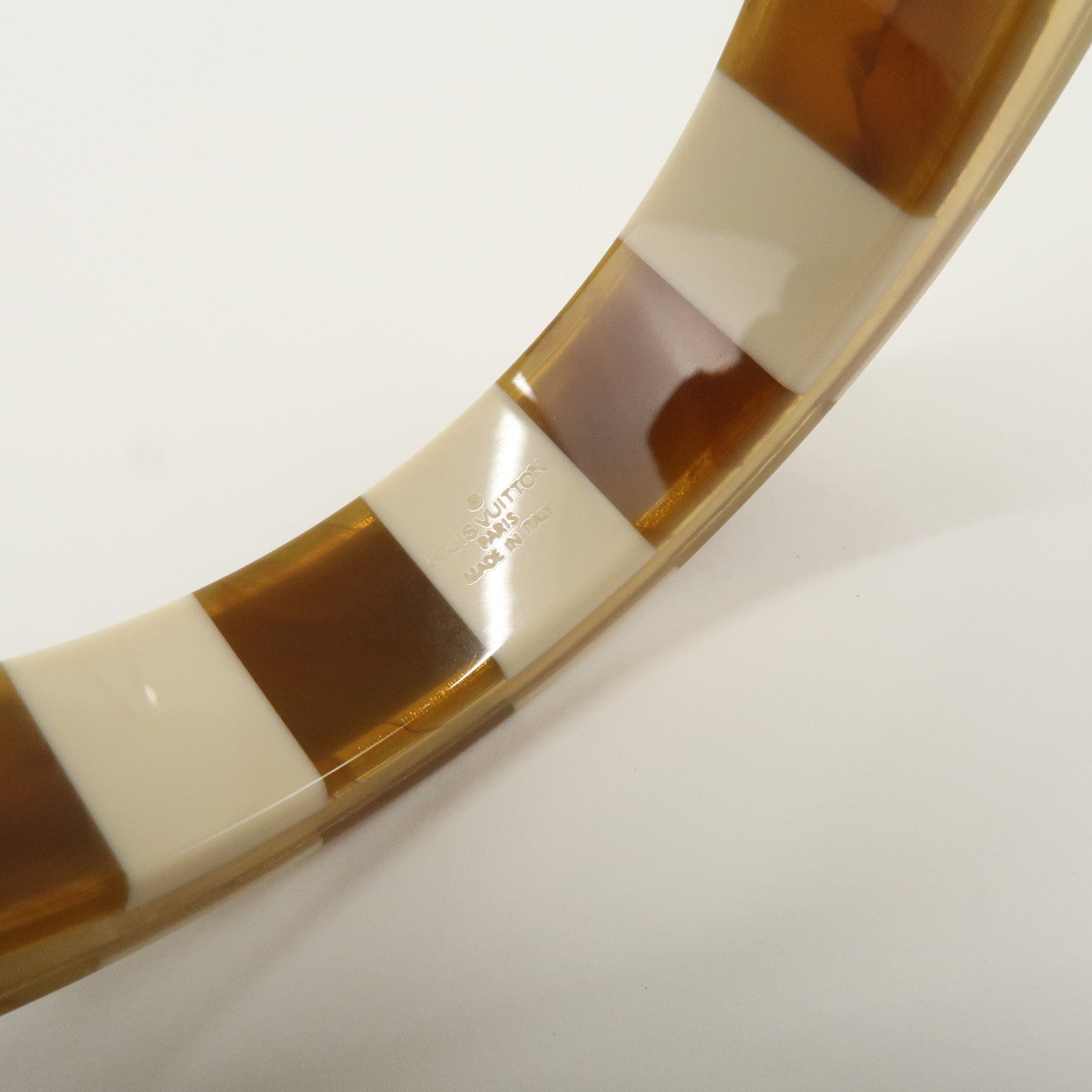 Louis Vuitton Plastic Bracelet Bangle Ivory Gold MP1418