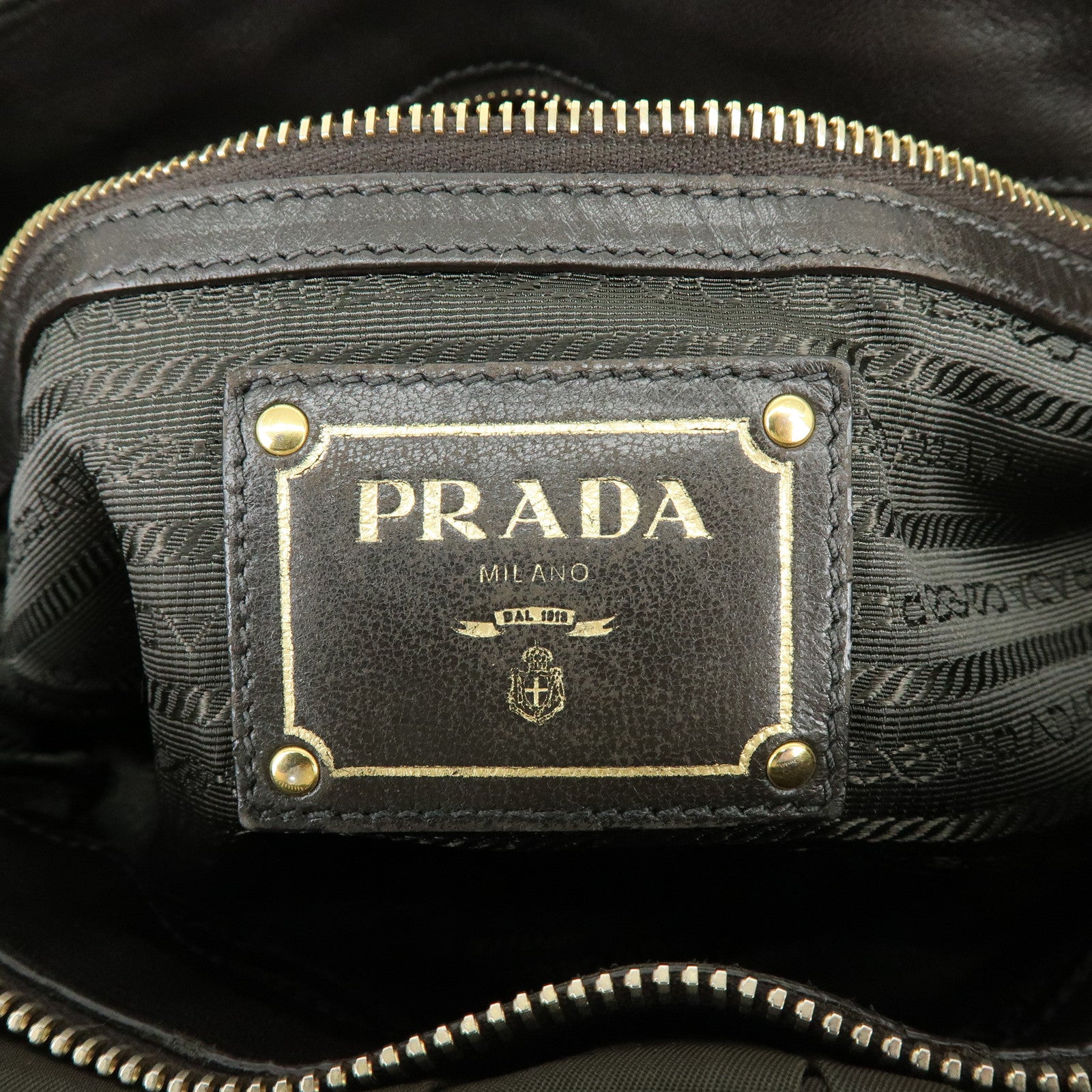 PRADA Nylon 2Way Bag Hand Bag Shoulder Bag Khaki Brown BN2346