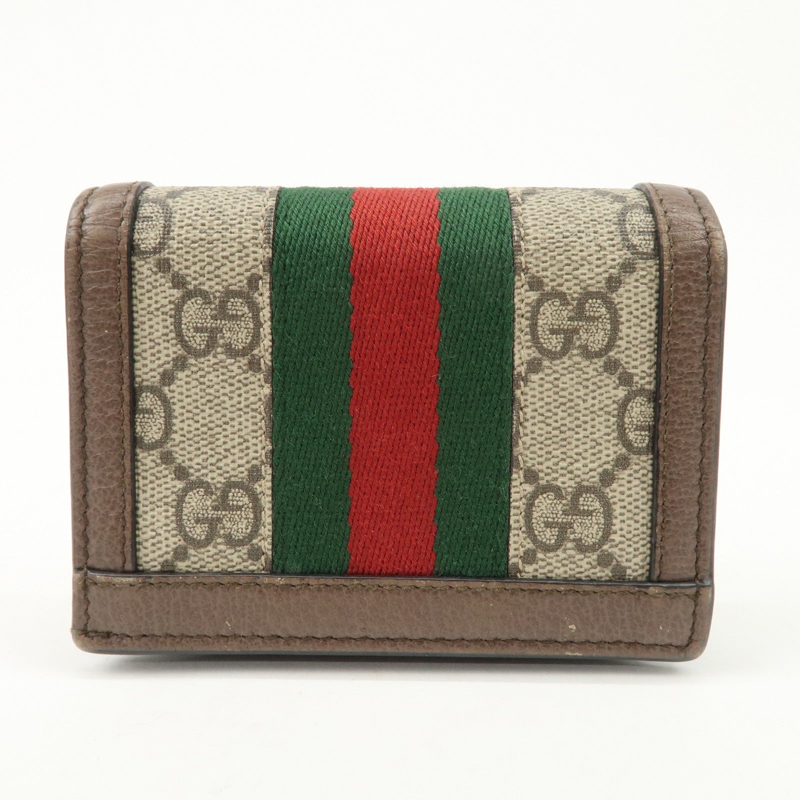 GUCCI Ophidia GG Supreme Leather Bi-Fold Wallet Beige 523155