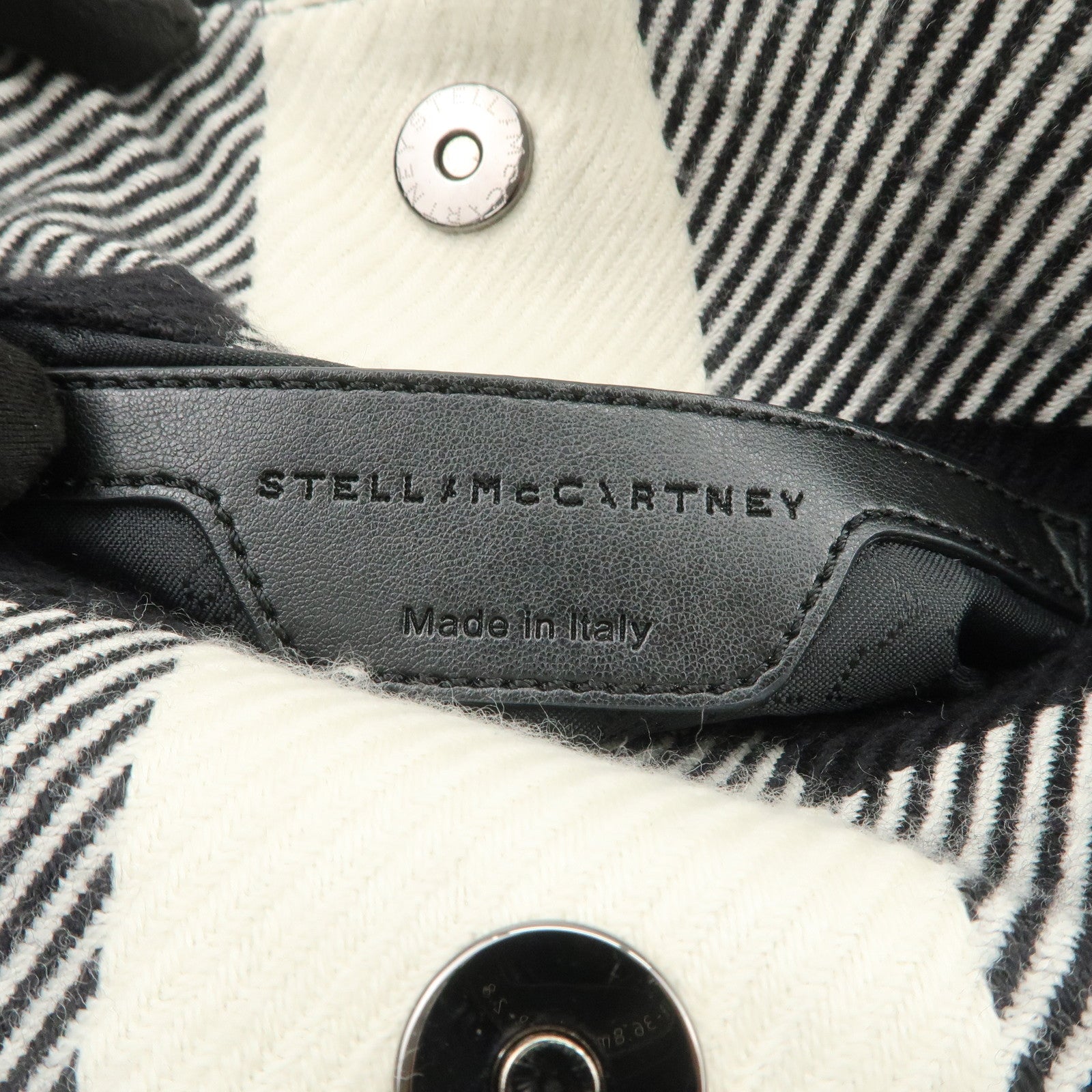 STELLA MCCARTNEY Wool Falabella 2Way Bag Hand Bag Black White