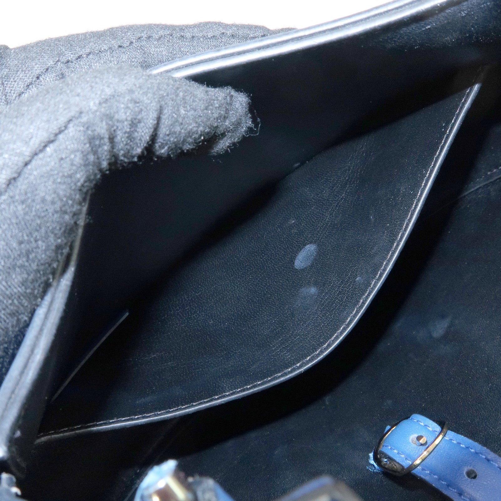 LOEWE Joyce Calf Leather Shoulder Bag Crossbody Bag Blue