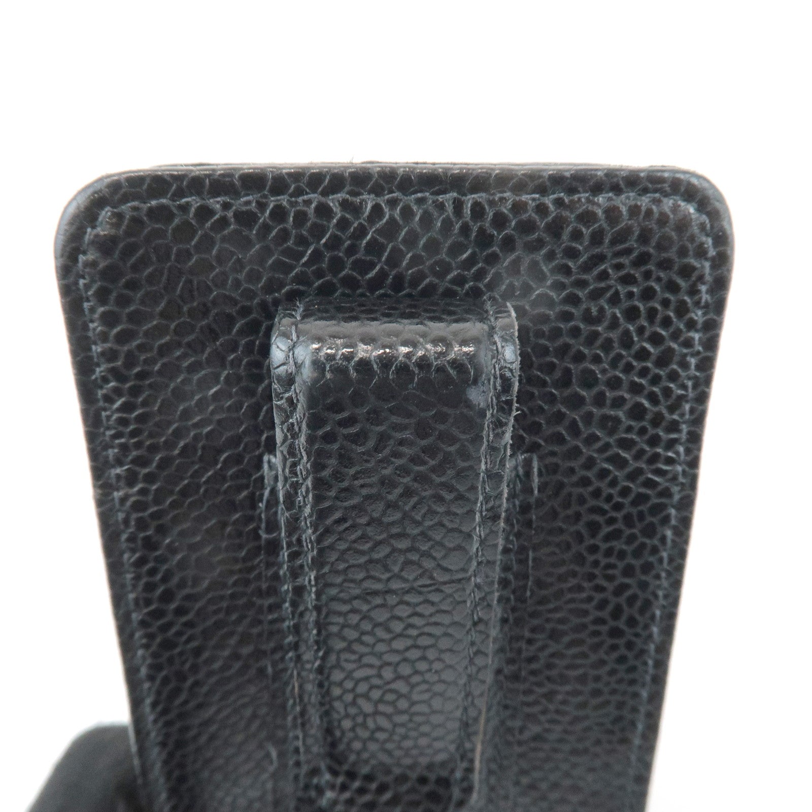 CHANEL COCO Mark Caviarskin Cell Phone Case Black Used