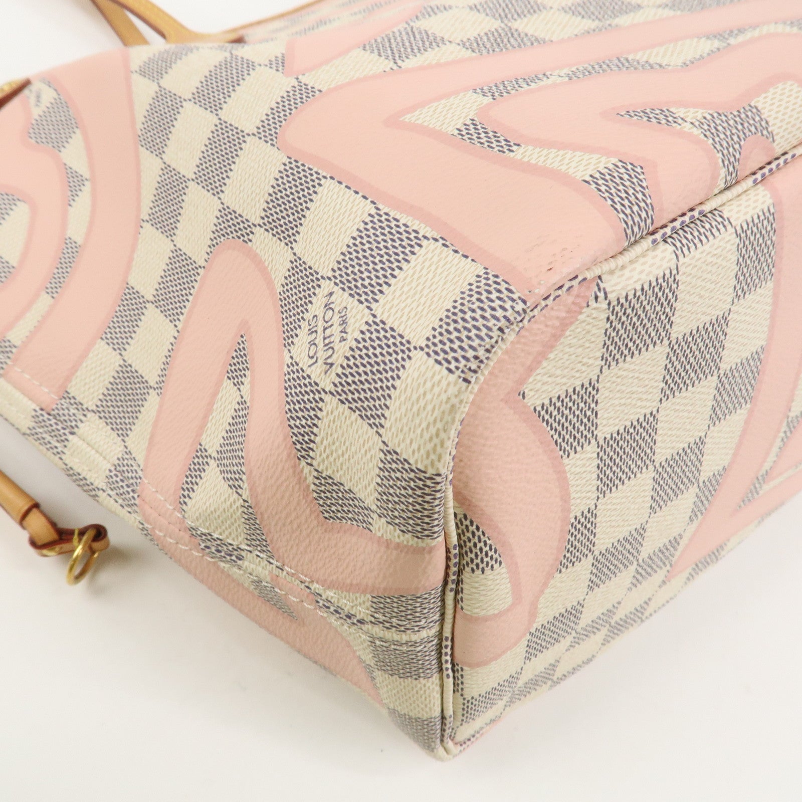 Louis Vuitton Damier Azur Tahiti Neverfull MM Bag & Pouch N41050