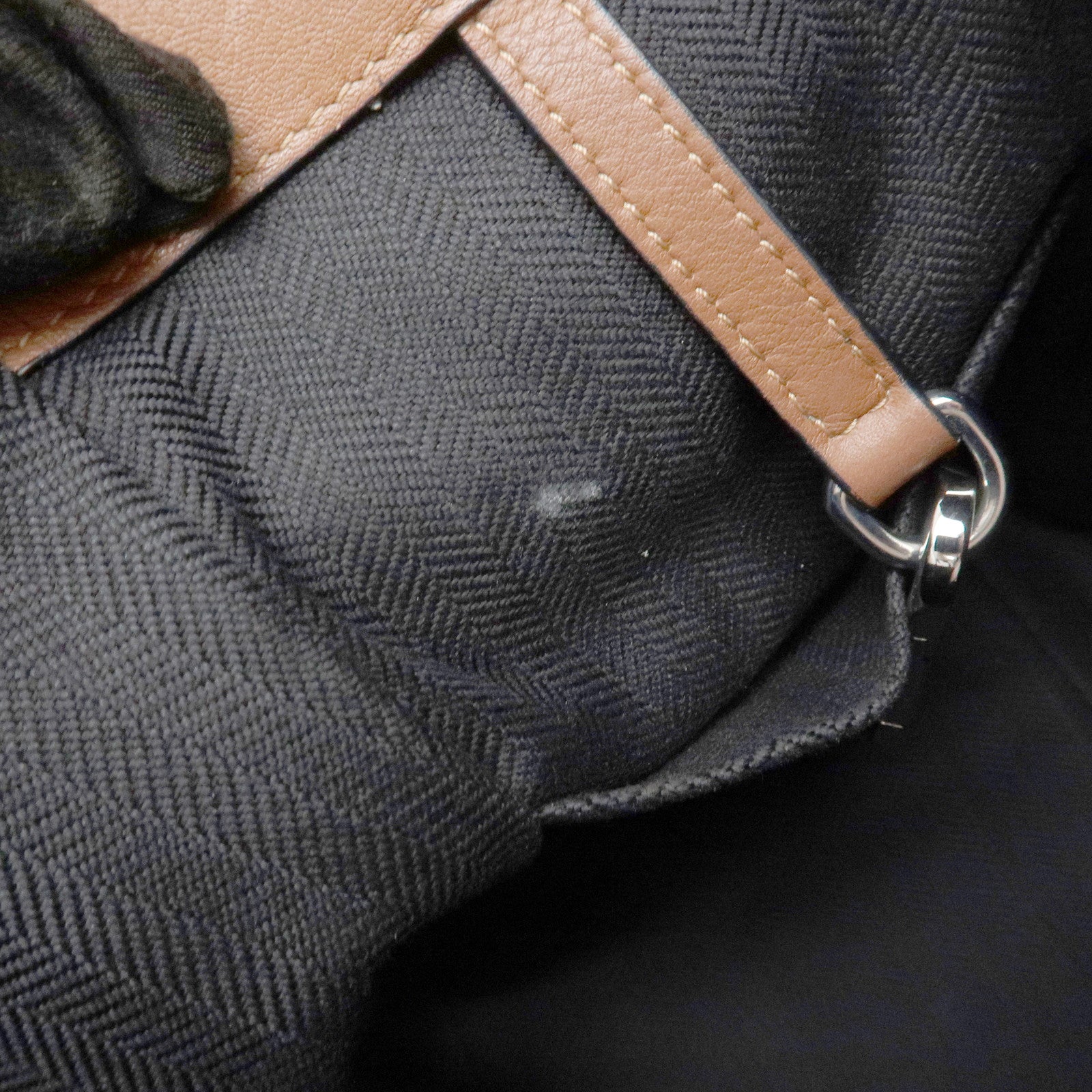 LOEWE Anagram Leather Hammock Small Shoulder Bag Tan Brown Used