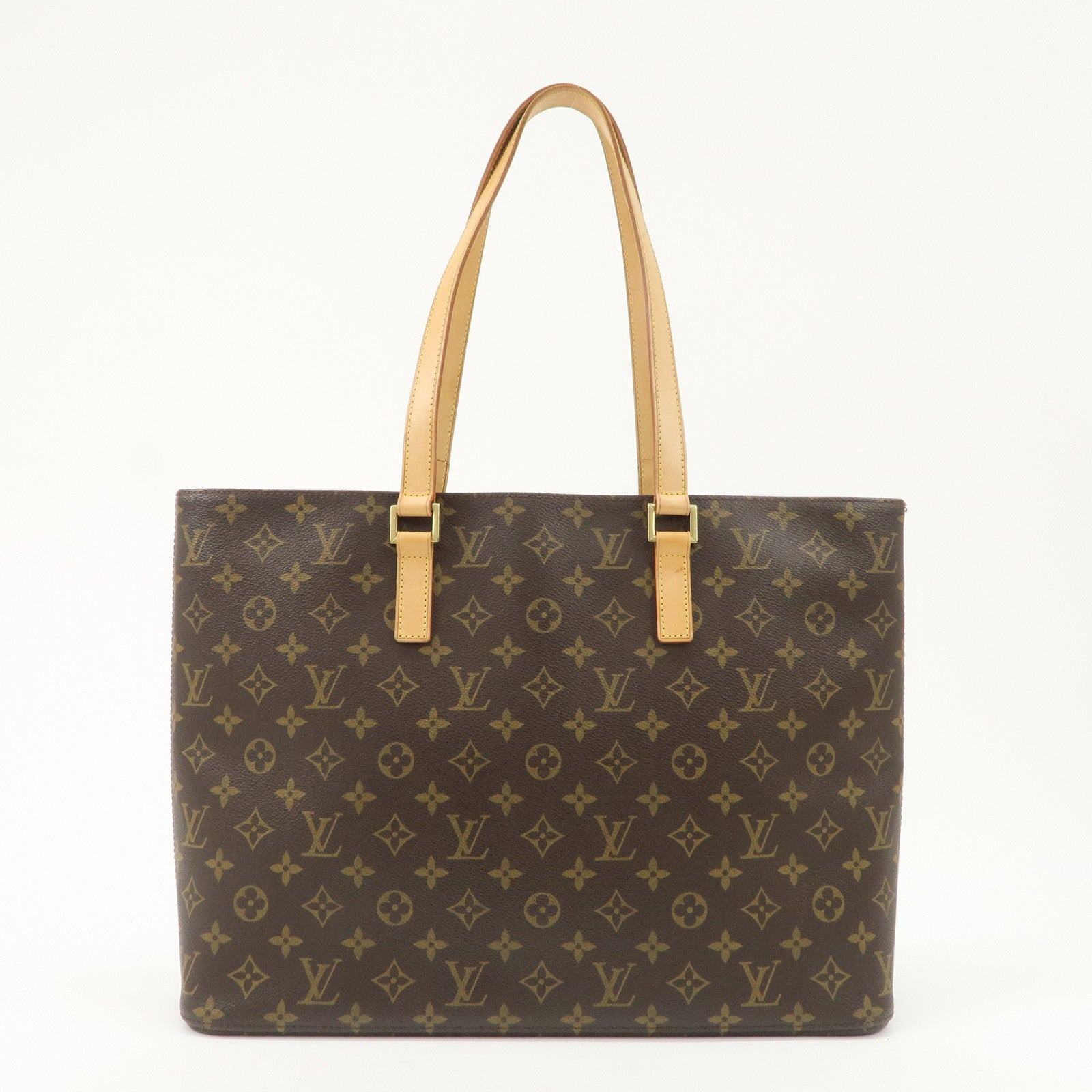 Louis Vuitton Monogram Luco Tote Bag Hand Bag Brown M51155 Used