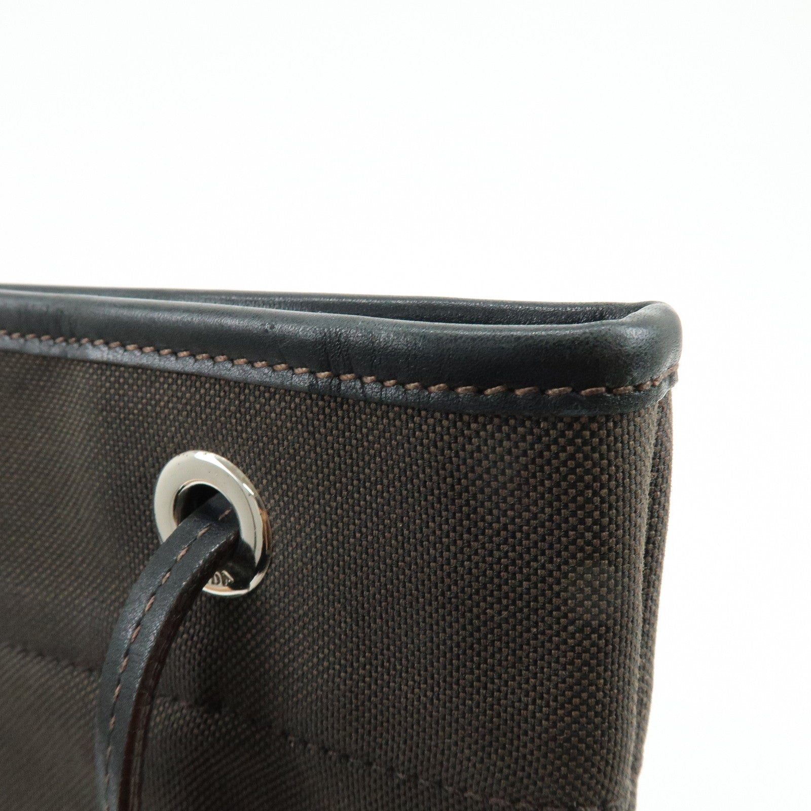 PRADA Logo Jacquard Leather Shoulder Bag Crossbody Bag Dark Brown