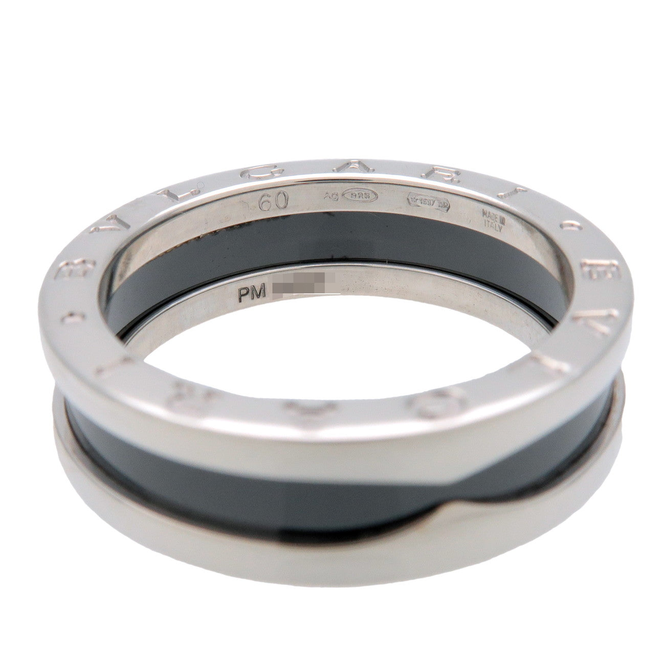 BVLGARI B-Zero1 Save the Children Ring SV925 Silver Black #60 US9