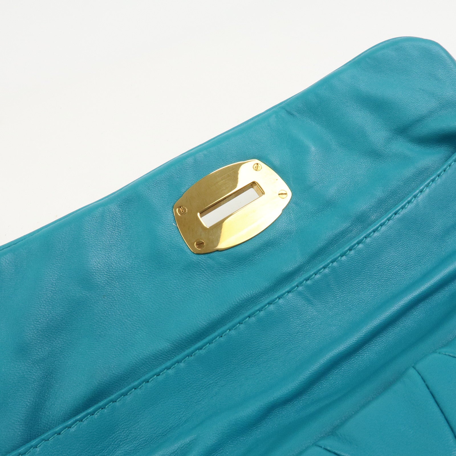 MIUMIU Matelasse Leather 2 Way Bag Shoulder Bag Blue RP0169