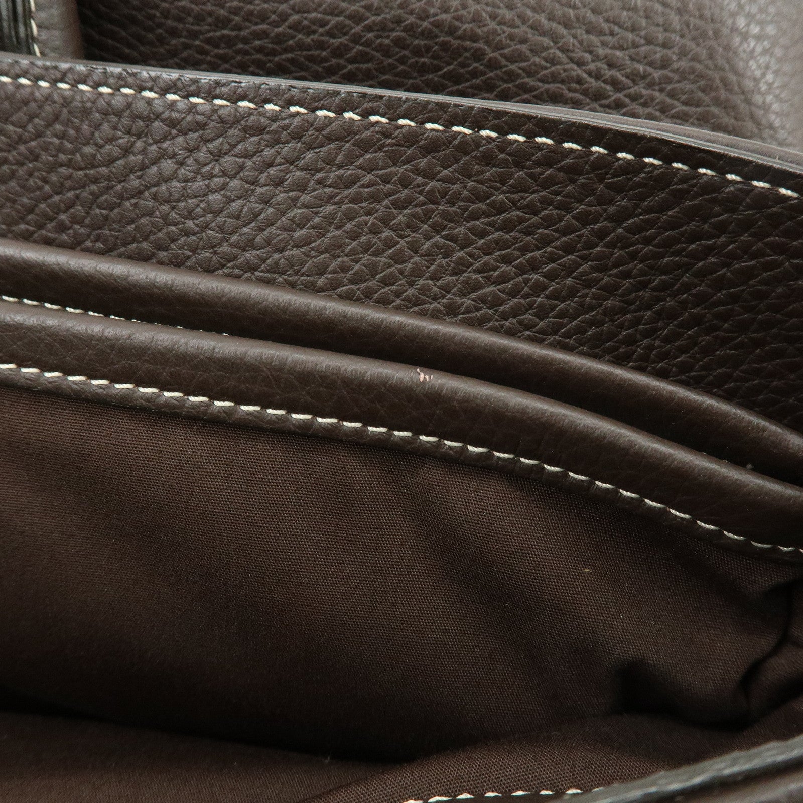 TOD'S Logo Leather Tote Bag Shoulder Bag Brown