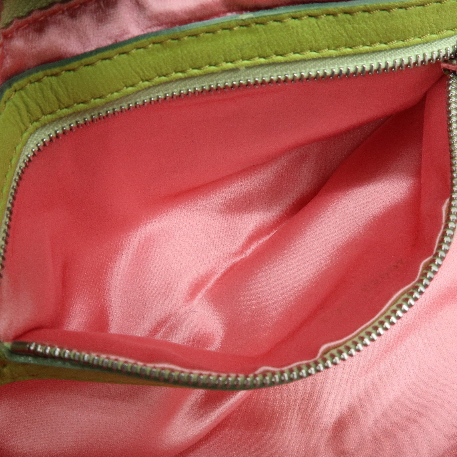 FENDI Leather Shoulder Bag Crossbody Bag Light Green 26685