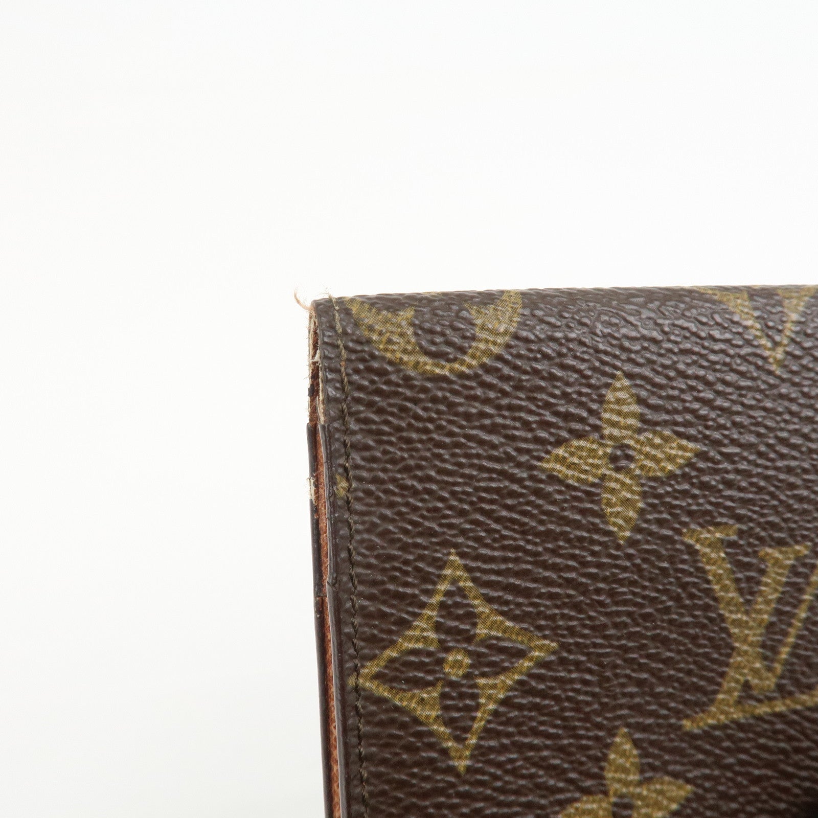 Louis Vuitton Monogram Canvas Leather Card Case Card Holder Brown