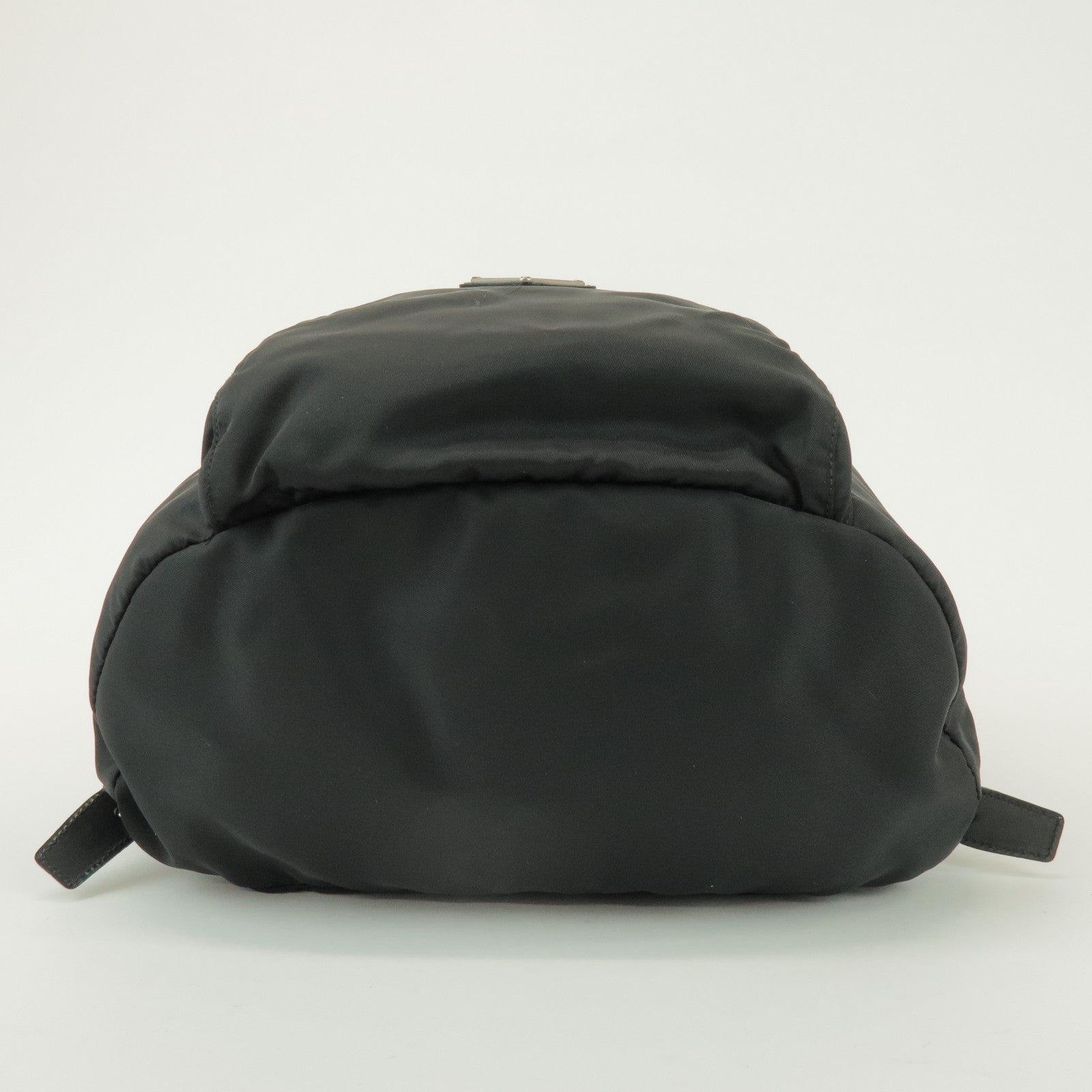 PRADA Triangle Logo Nylon Leather Backpack Rucksack Black B4650F