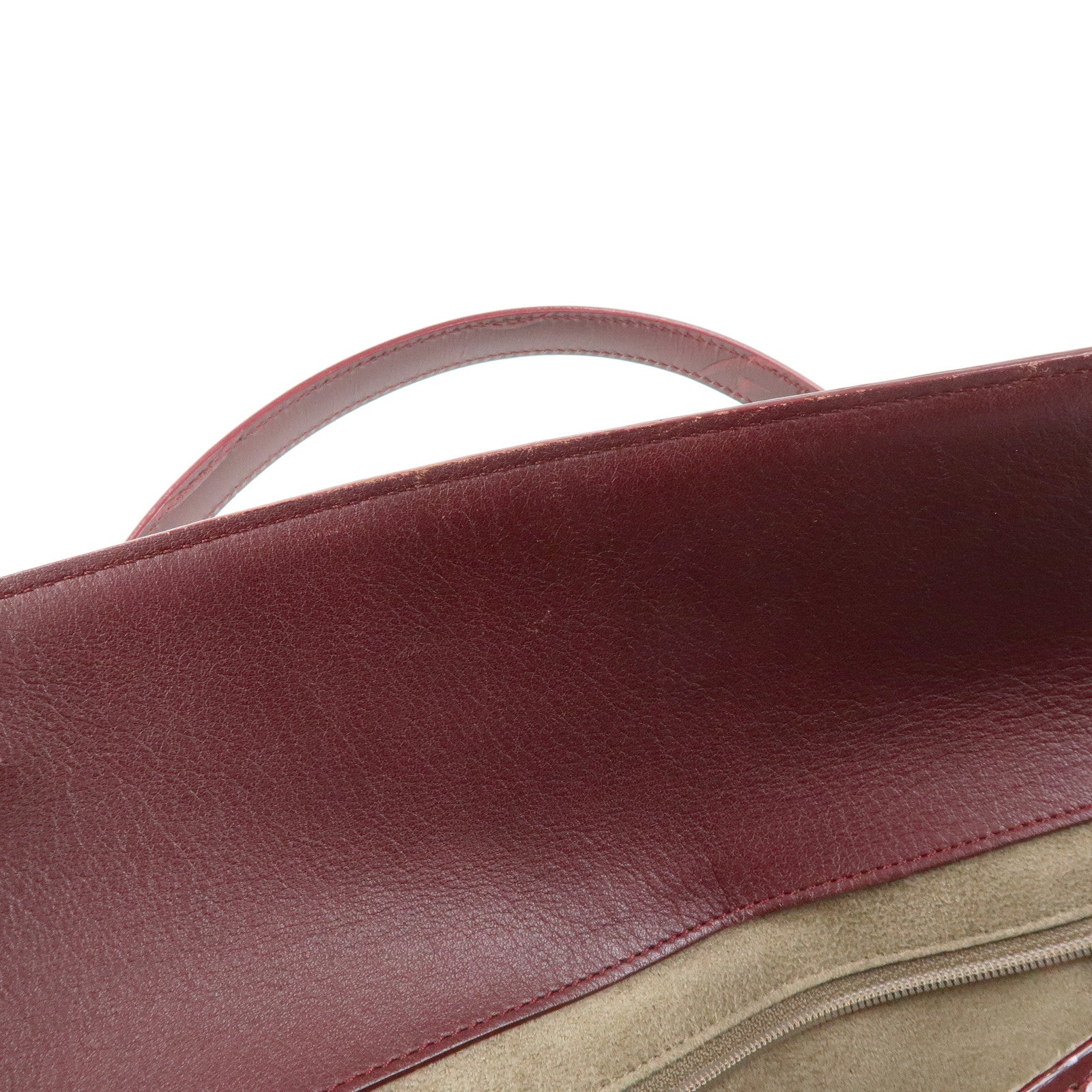 Cartier Happy Birthday Patent Leather Hand Bag Tote Bag Bordeaux