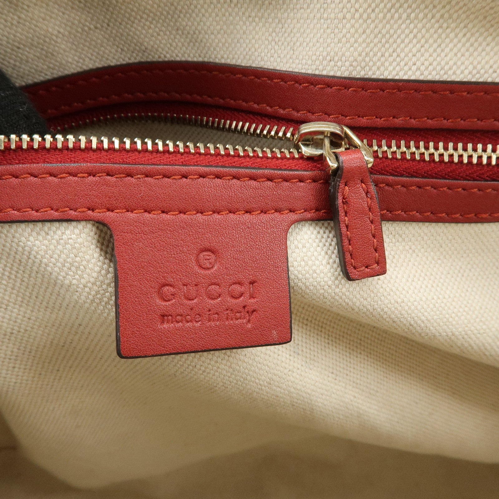 GUCCI Micro Guccissima Patent Leather 2way Hand Bag Red 309617 Used