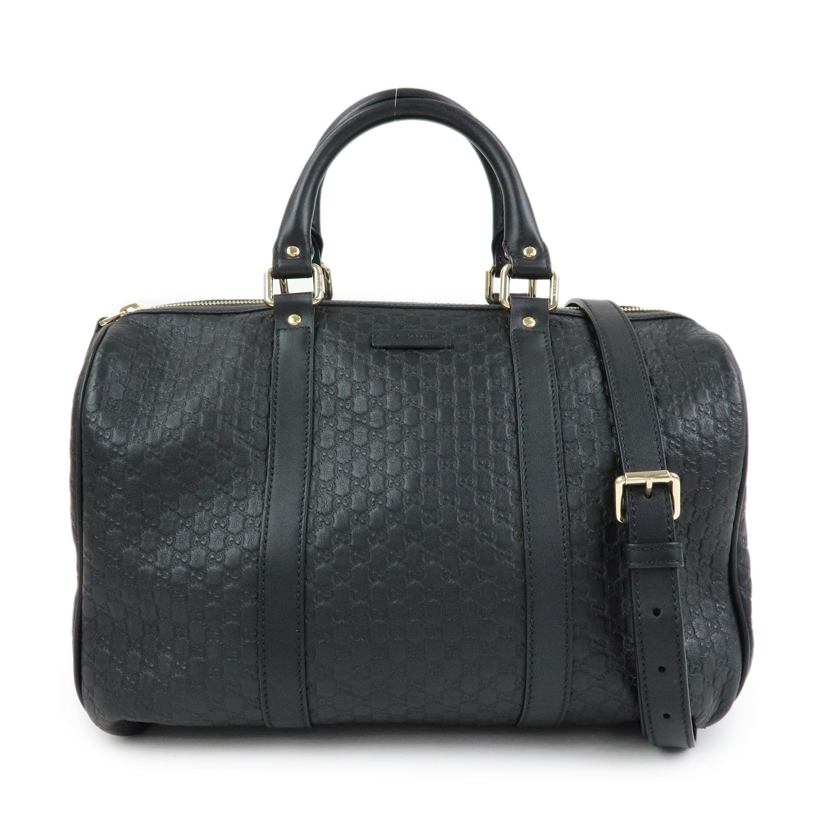 GUCCI Microguccissima Leather 2Way Boston Bag Black 449646