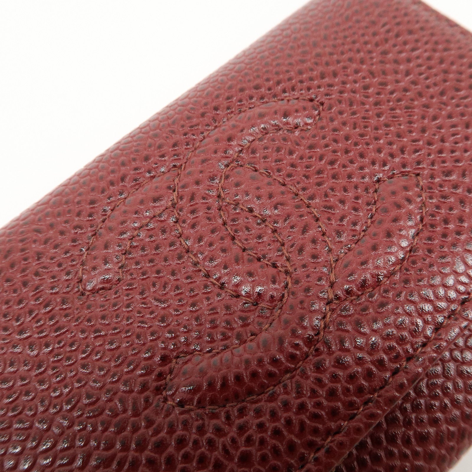 CHANEL COCO Mark Caviarskin 6 Rings Key Case Key Holder A13502