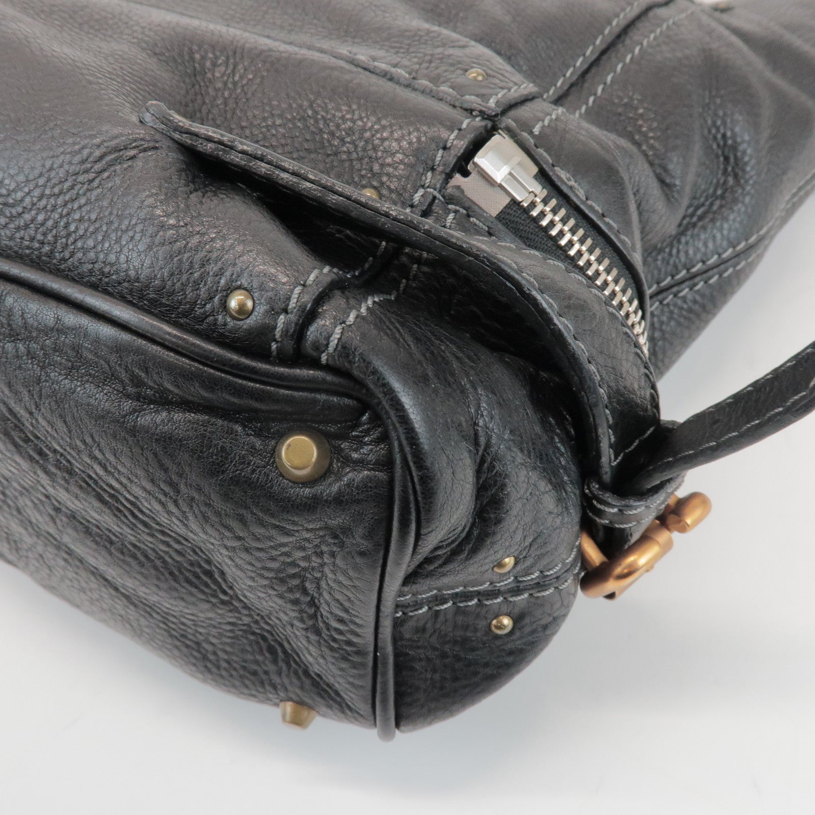 Chloe Paddington Leather Tote Bag Hand Bag Black