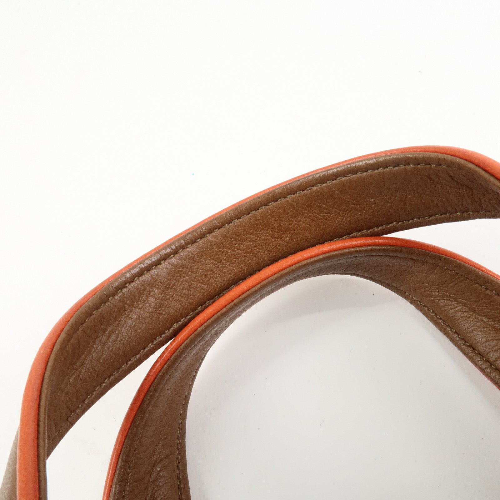 LOEWE Logo Nappa Leather Mini Hand Bag Boston Bag Brown