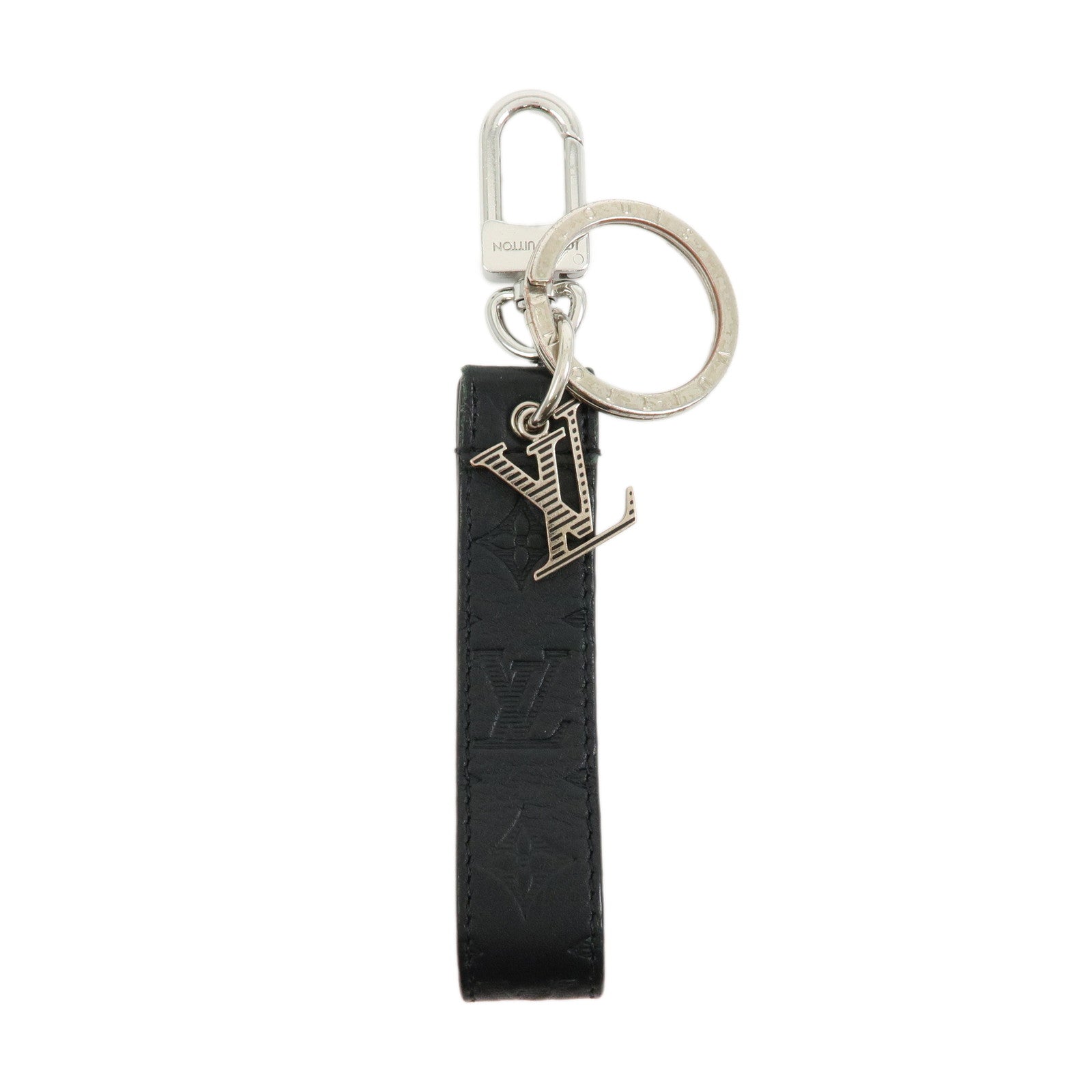 Louis Vuitton Monogram Shadow Dragonne S00 Charm Key Chain Black