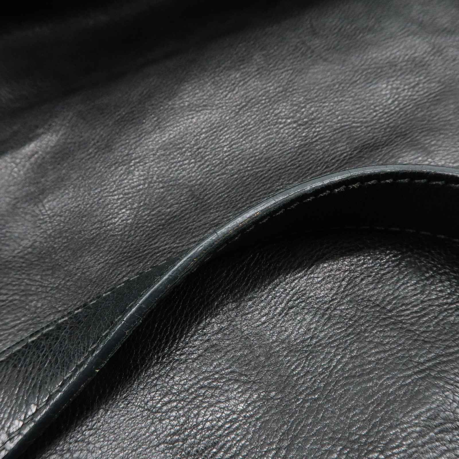PRADA Leather 2Way Bag Tote Bag Shoulder Bag Black VA0801