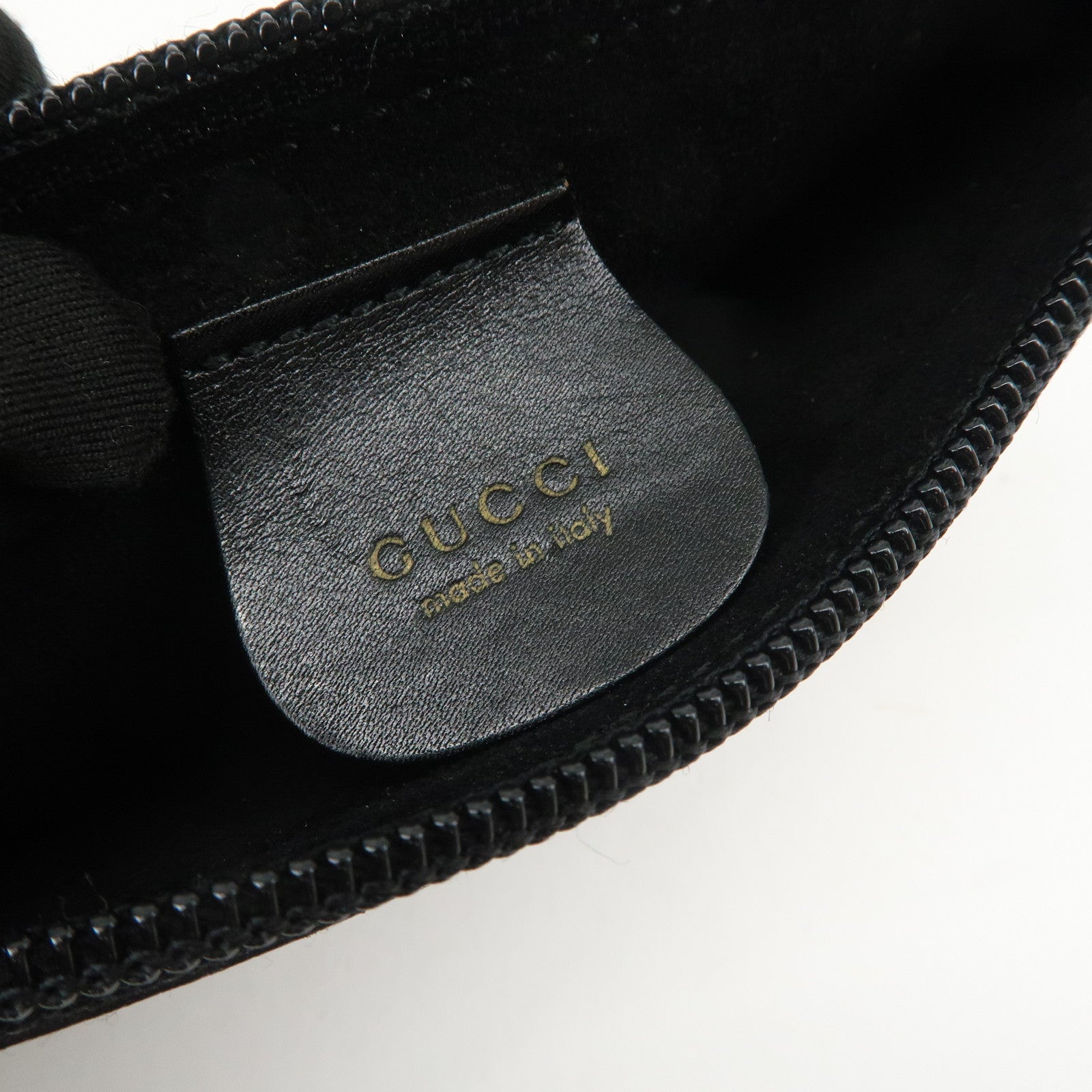 GUCCI Bamboo Leather Shoulder Bag Hand Bag Black Gold