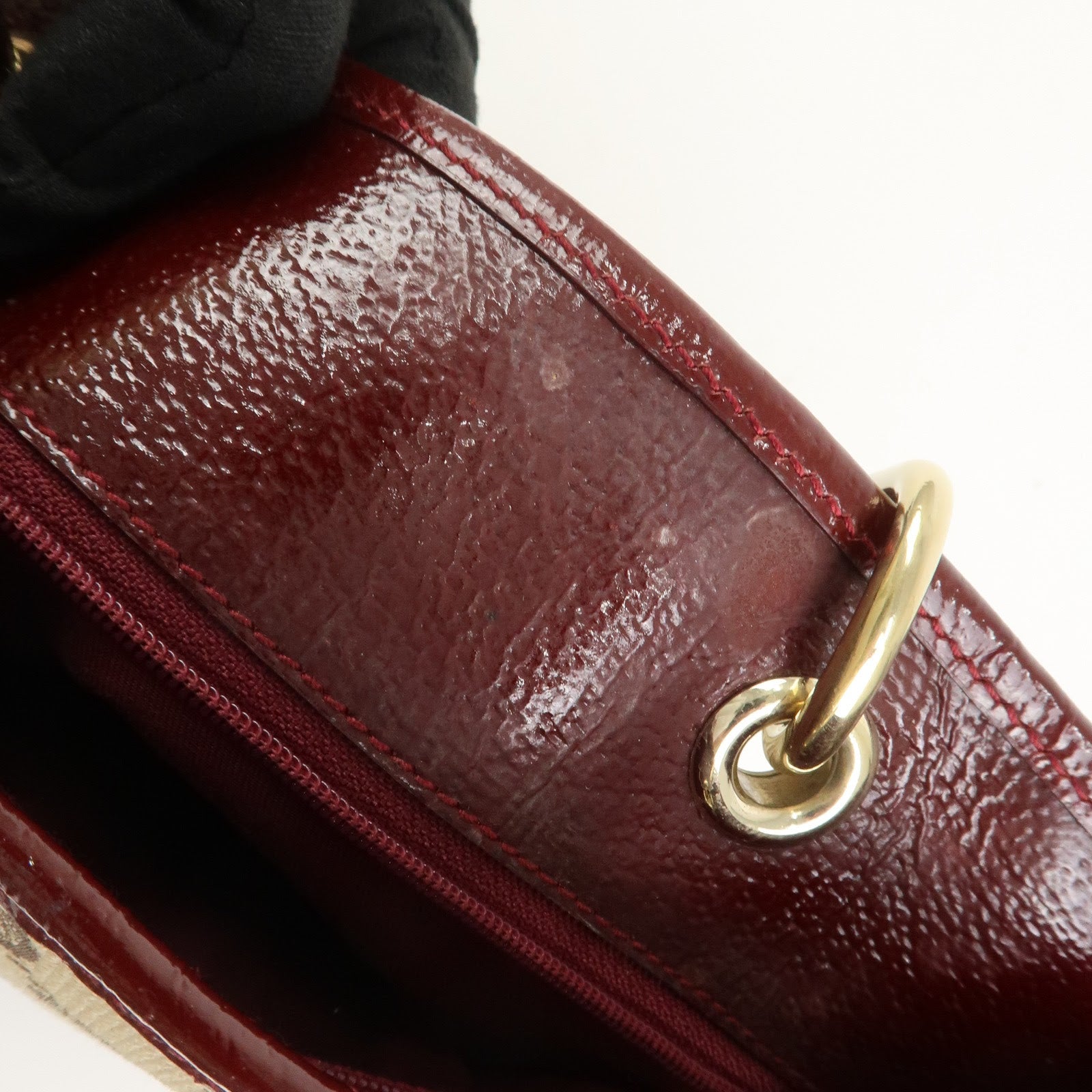 GUCCI GG Canvas Leather Tote Bag Hand Bag Brown Bordeaux 120840