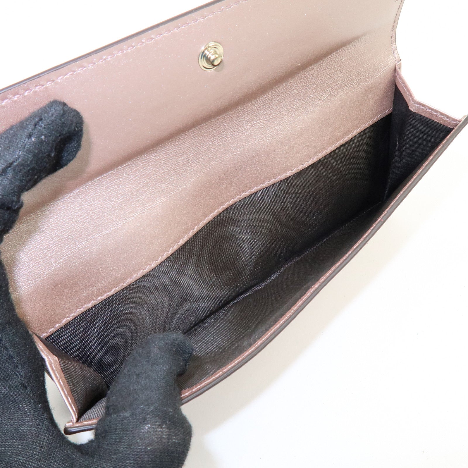 GUCCI Lovely Heart Microguccissima Bi-fold Long Wallet Pink 203550