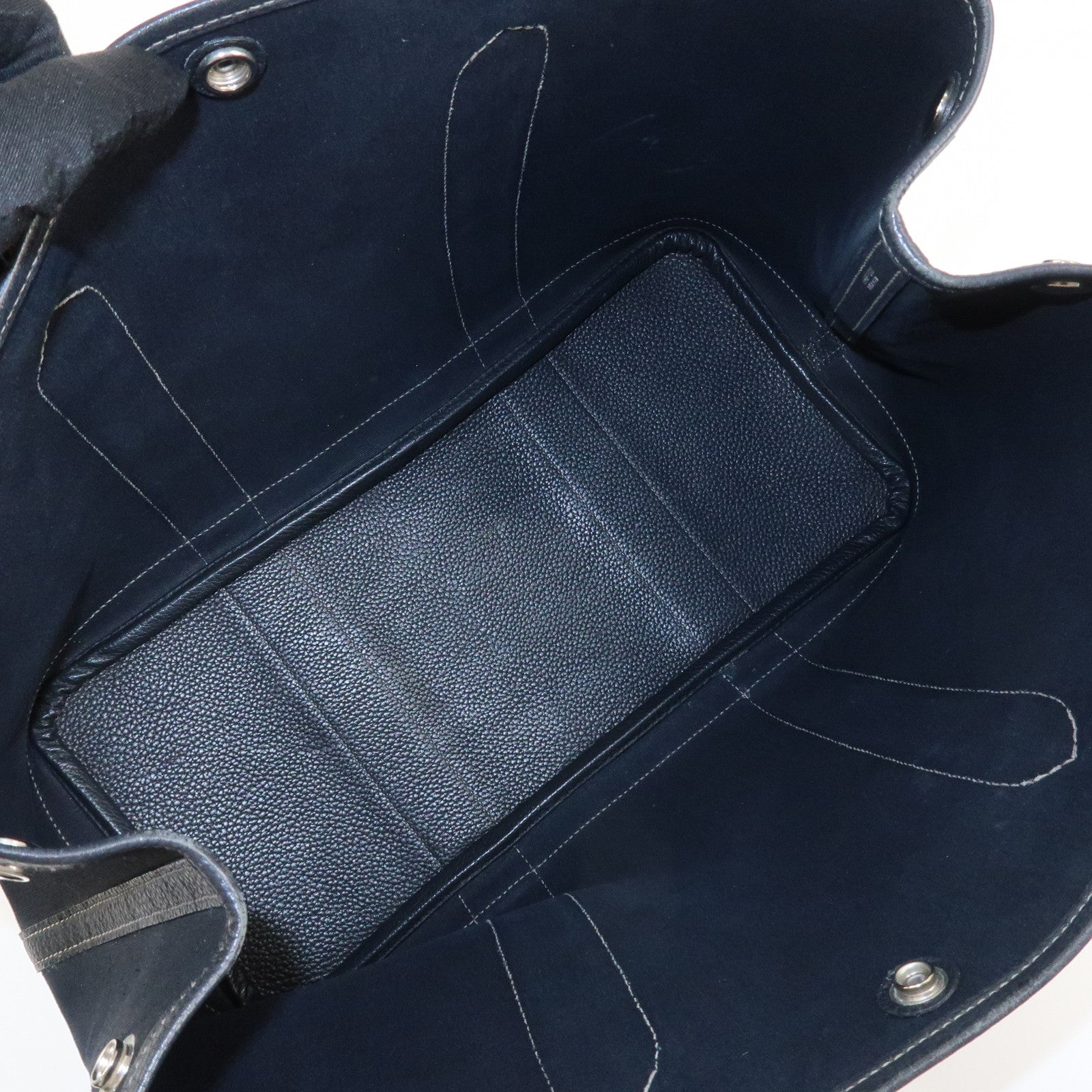 HERMES Negonda Leather Garden Party PM Tote Bag Hand Bag Black Used