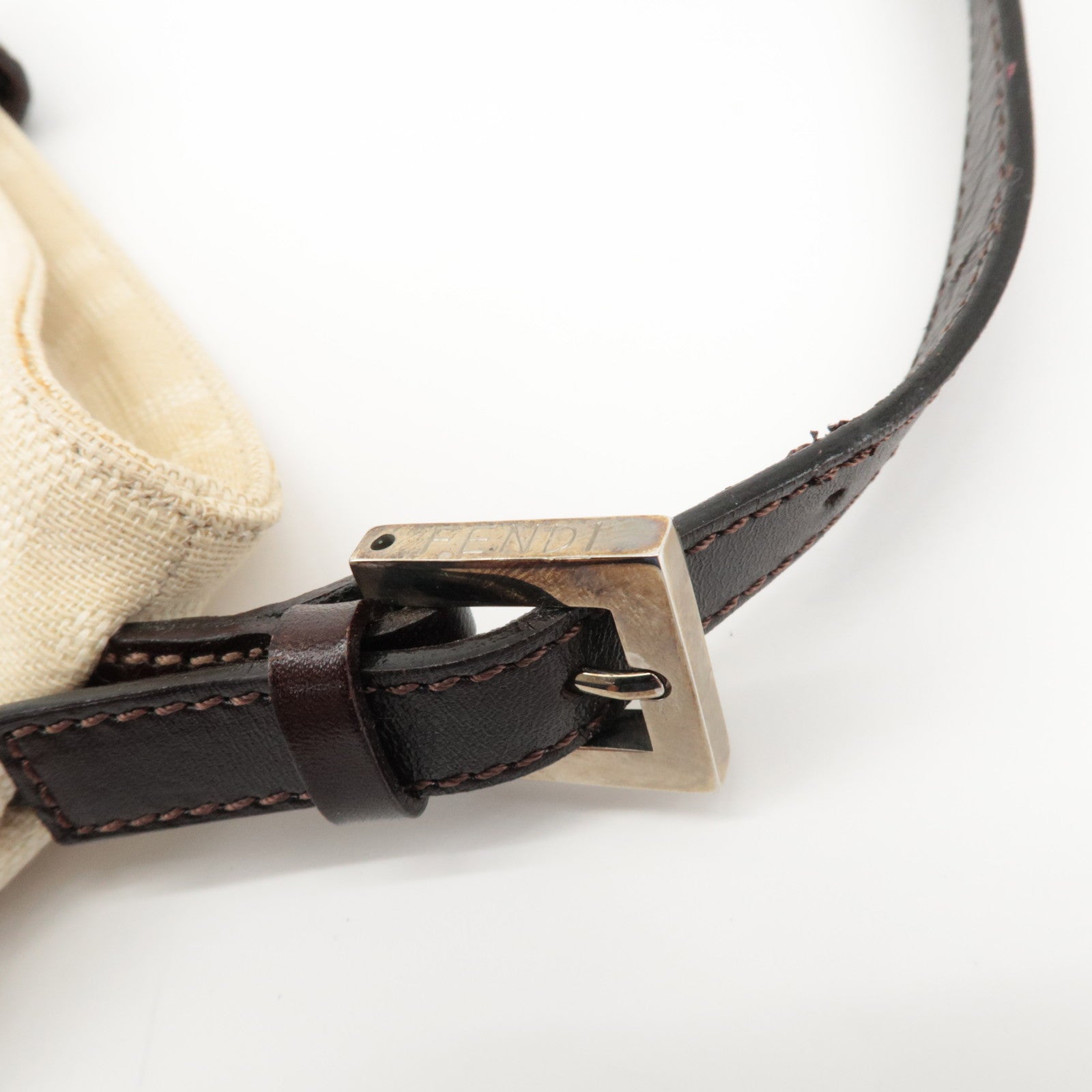 FENDI Zucca Waist Pouch Crossbody Bag Beige Brown 26685 Used