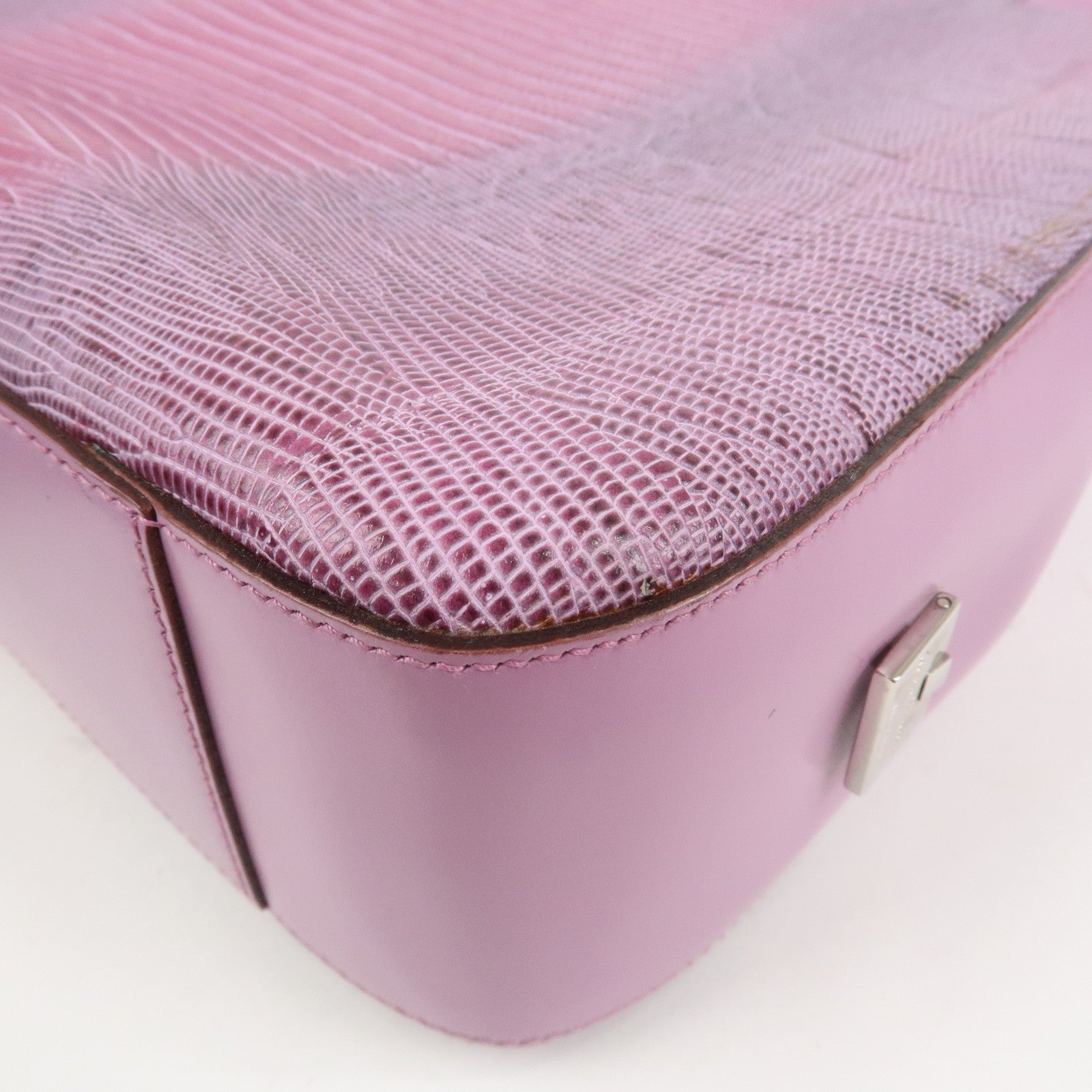 Ferragamo Embossed Leather Shoulder Bag Hand Bag Pink AU-21 1237
