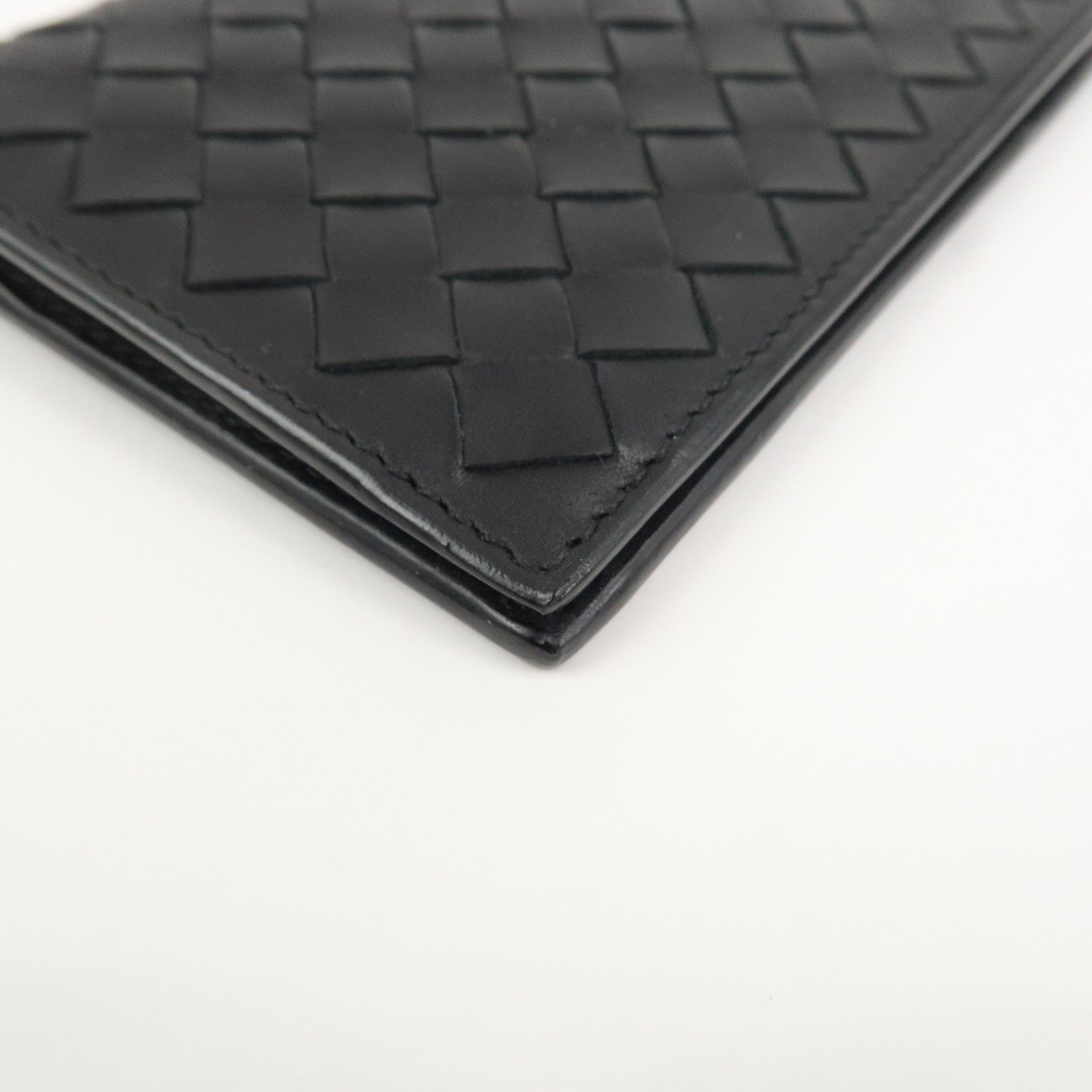 BOTTEGA VENETA Intrecciato Leather Card Case Black