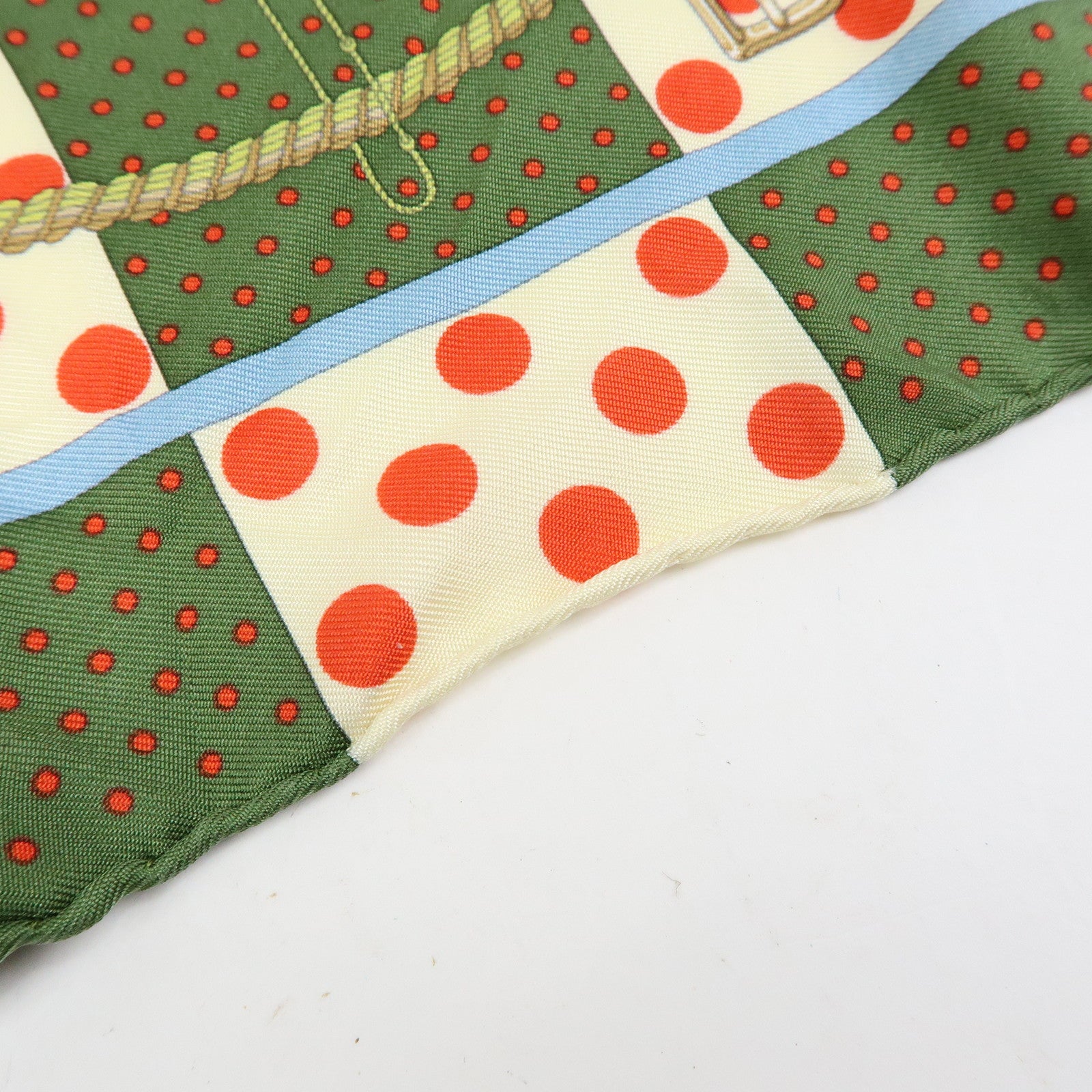 HERMES Petit Carre42 Set of 2 Silk 100% Scarf Clic Clac MORS&FILETS