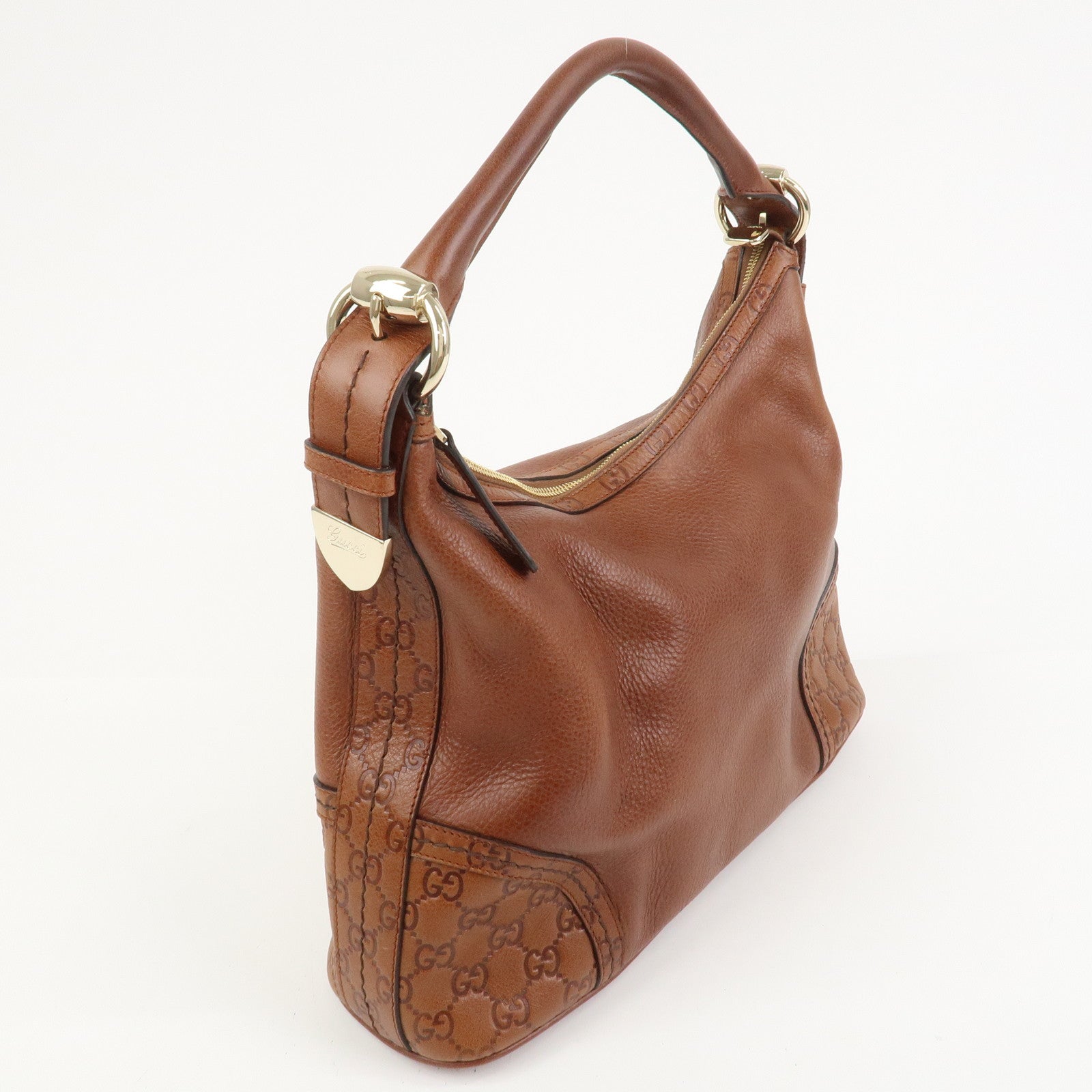 GUCCI Guccissima Leather Shoulder Bag Hand Bag Brown 181515